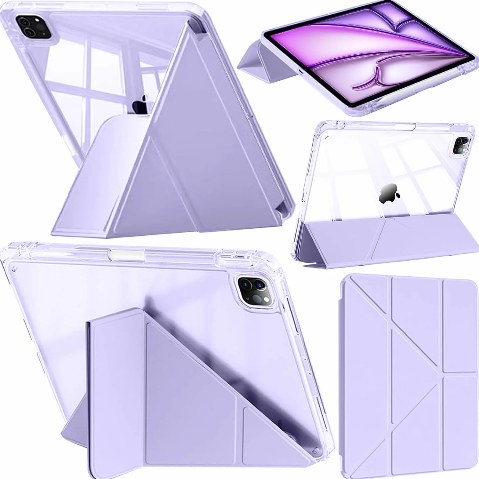 Etui Kompatybilne z iPad Air 11 Cala M4/M3/M2 2026/2025/2024, iPad Air 5/4 10,9 Cala, iPad Pro 11" 2018-2022, Automatyczne Budzenie/Snu, Liliowy Fiolet
