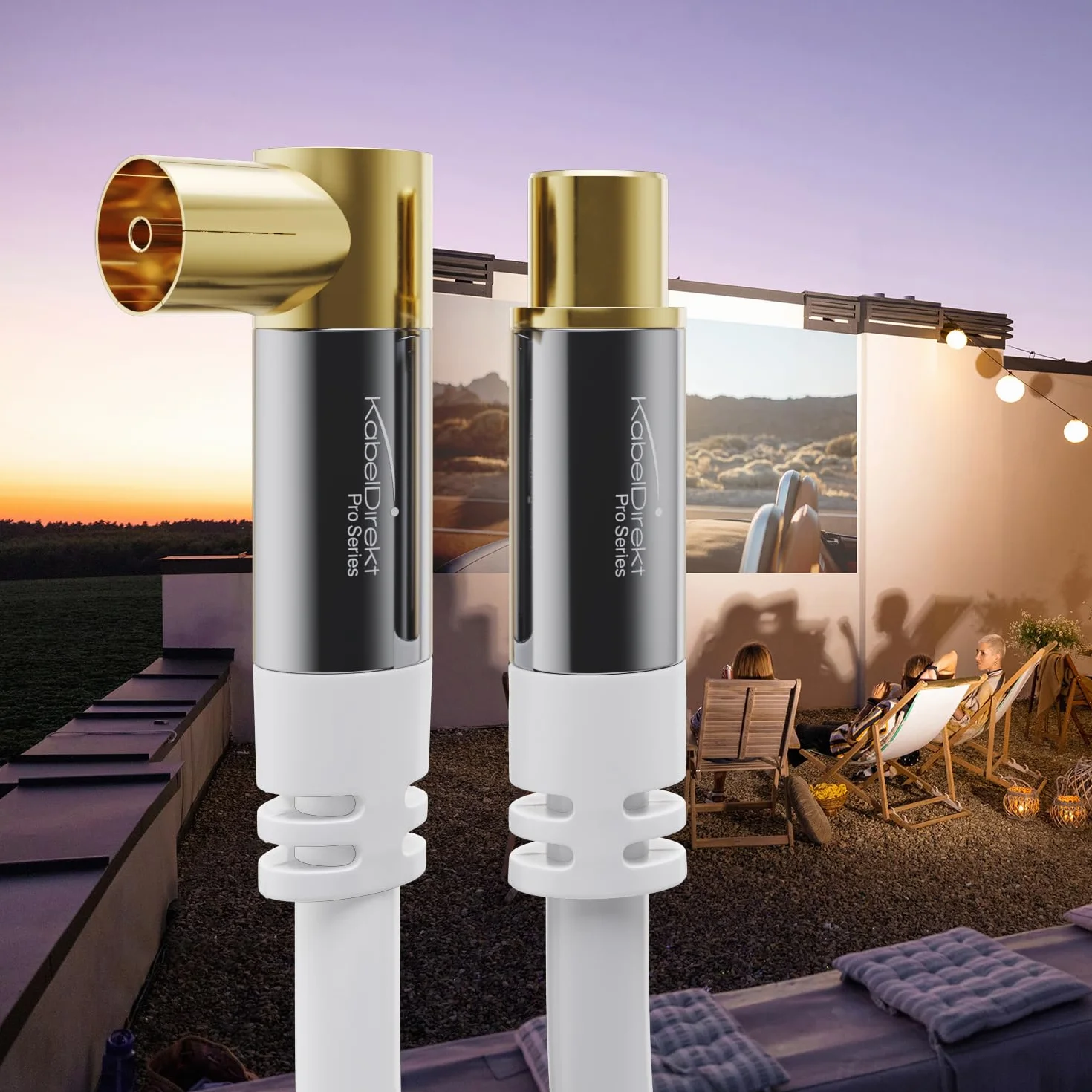 KabelDirekt – Kabel Antenowy 4K, koncentryczny – 90° kątowy/prosty – 1,5 m – Kabel TV cyfrowy/analogowy – Dostępny w 0,5-20 m (Kątowe gniazdo/prosty wtyk, do DVB-C/DVB-T/DVB-S, biały)
