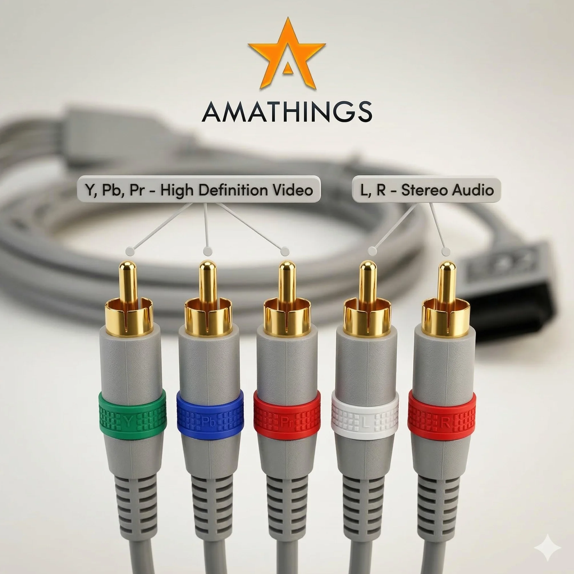 Kabel HDTV YUV Component do Wii i U AMATHINGS