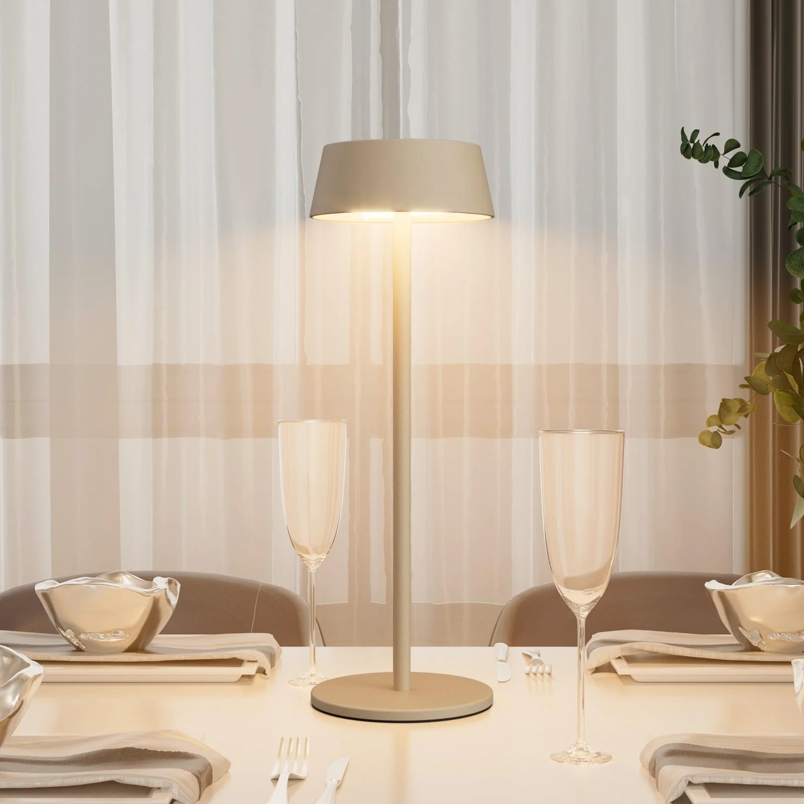 K-Bright Bezprzewodowa lampa stołowa LED, 2 sztuki, 3000 K, ciepła biel, lampa stołowa LED, do użytku na zewnątrz, ściemniana lampa stołowa, nadaje się na kolację, do czytania, sypialni, ogrodu i