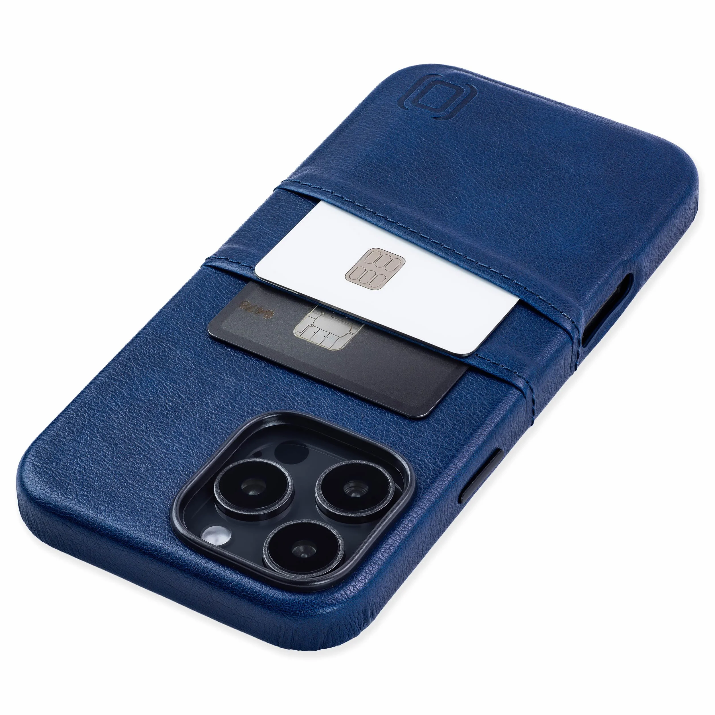 Dockem Etui na iPhone 16 Pro Max z Wbudowaną Metalową Płytką Magnetyczną, 2 Kieszenie, Skóra Syntetyczna Granatowy