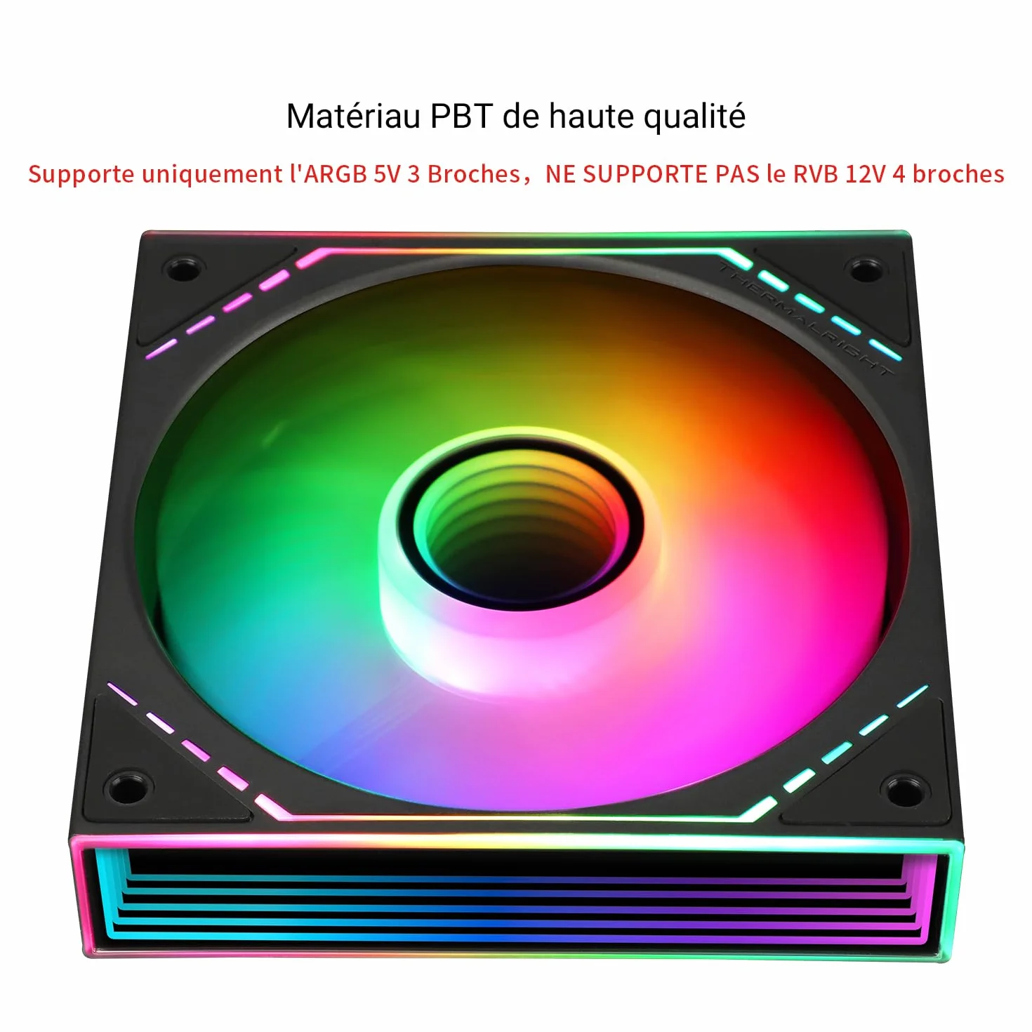 TR TL-M12-S Wentylator do obudowy procesora, 120 mm, efekt świetlny ARGB, 4-pinowy PWM cichy wentylator komputerowy, do CPU Liquid Cooler i CPU Air Cooler, cichy wentylator ARGB PC (120 mm, czarny)