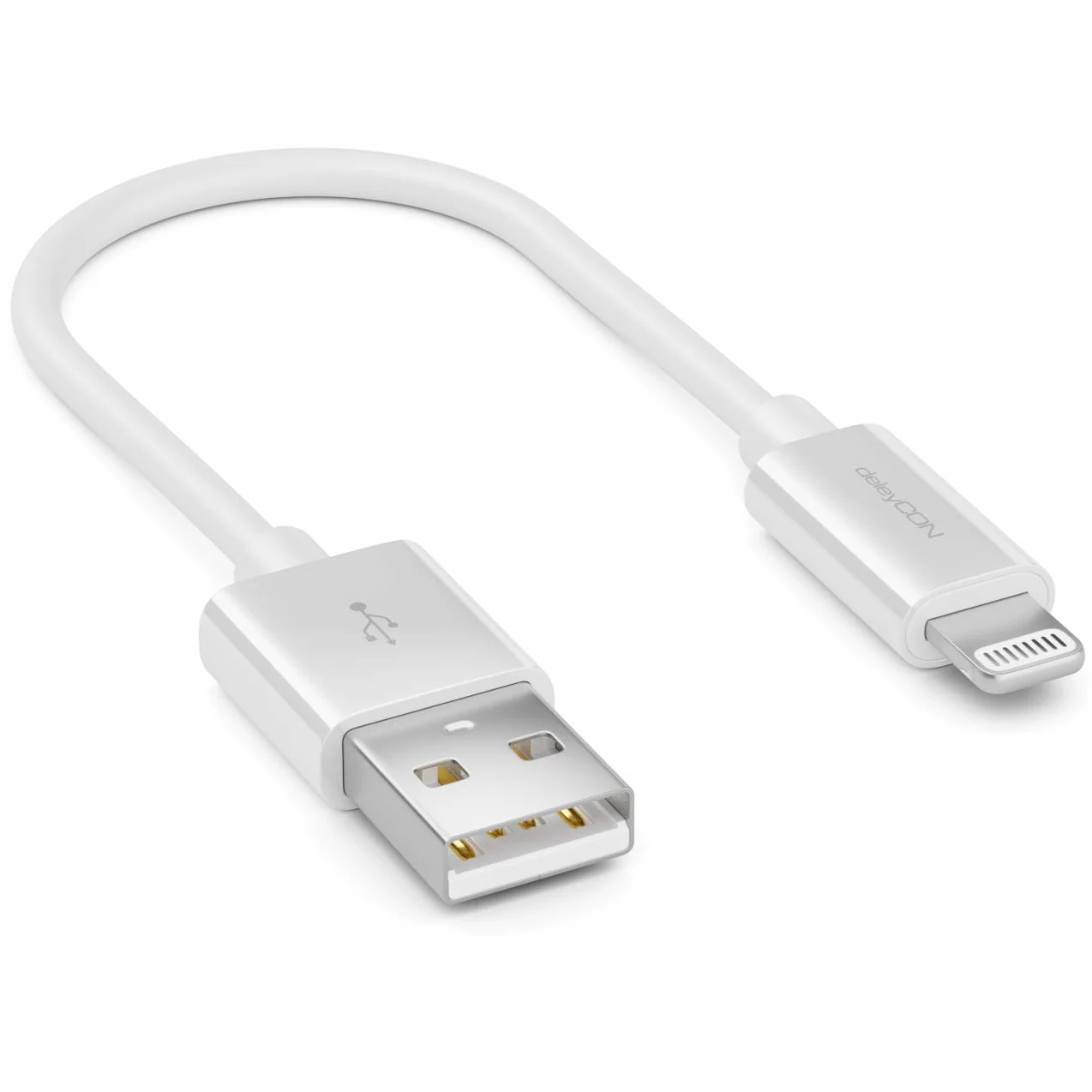deleyCON 0,15m Lightning 8 Pin Kabel USB Ładowania Danych MFI iPhone 14 Pro Max 14 Pro 14 Plus 14 SE 13 Pro Max 13 Pro 13 Mini 12 Pro Max Biały