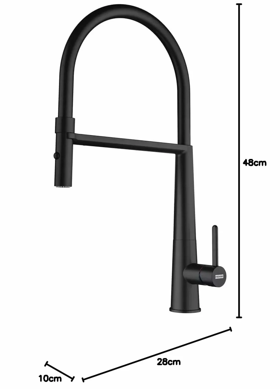 FRANKE 115.0690.598 Icon semi-pro armatura zlewozmywakowa, matowa czerń