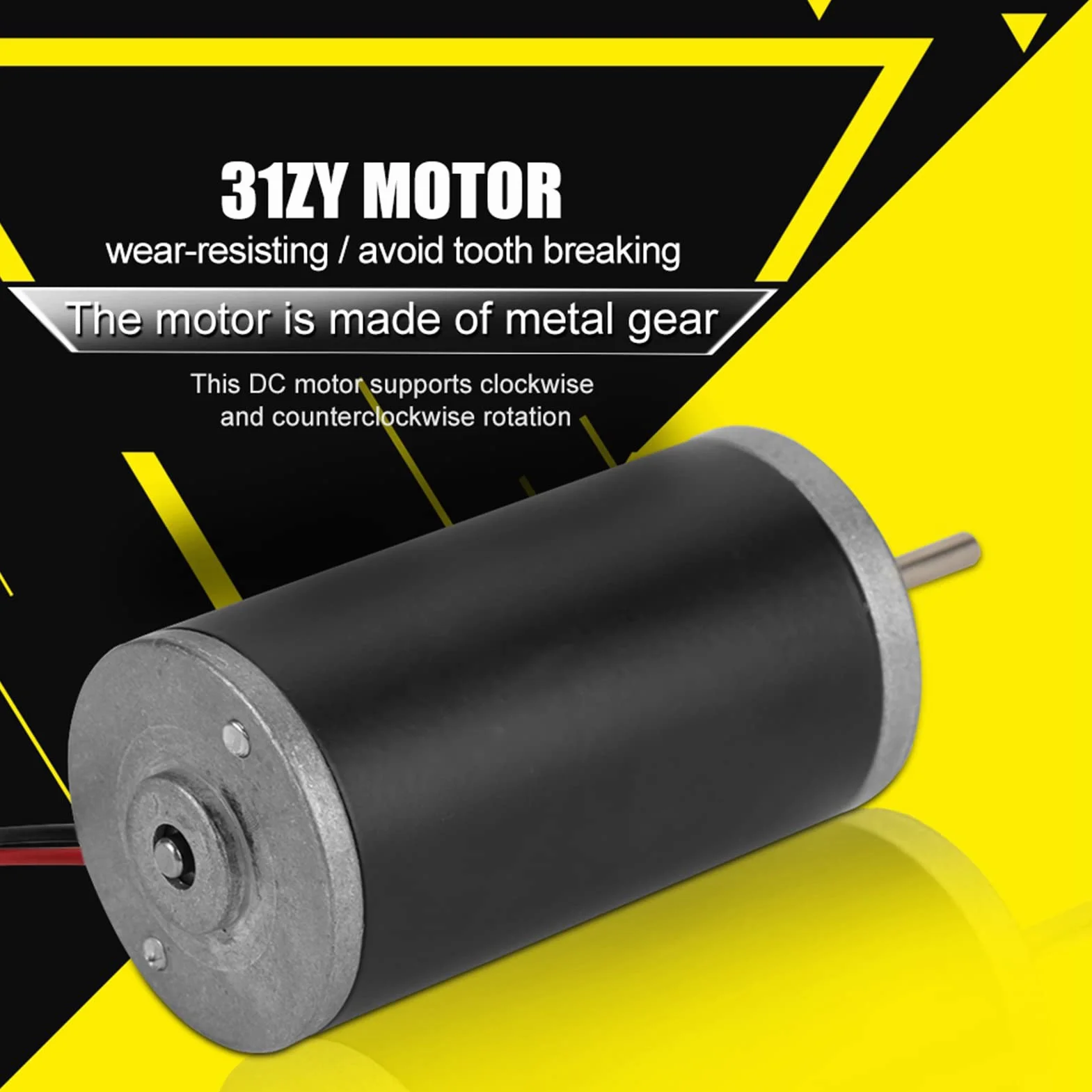 Silnik Prądu Stałego 31ZY, 6V/12V/24V, 3500-8000 obr/min, Metalowy, z Przekładnią