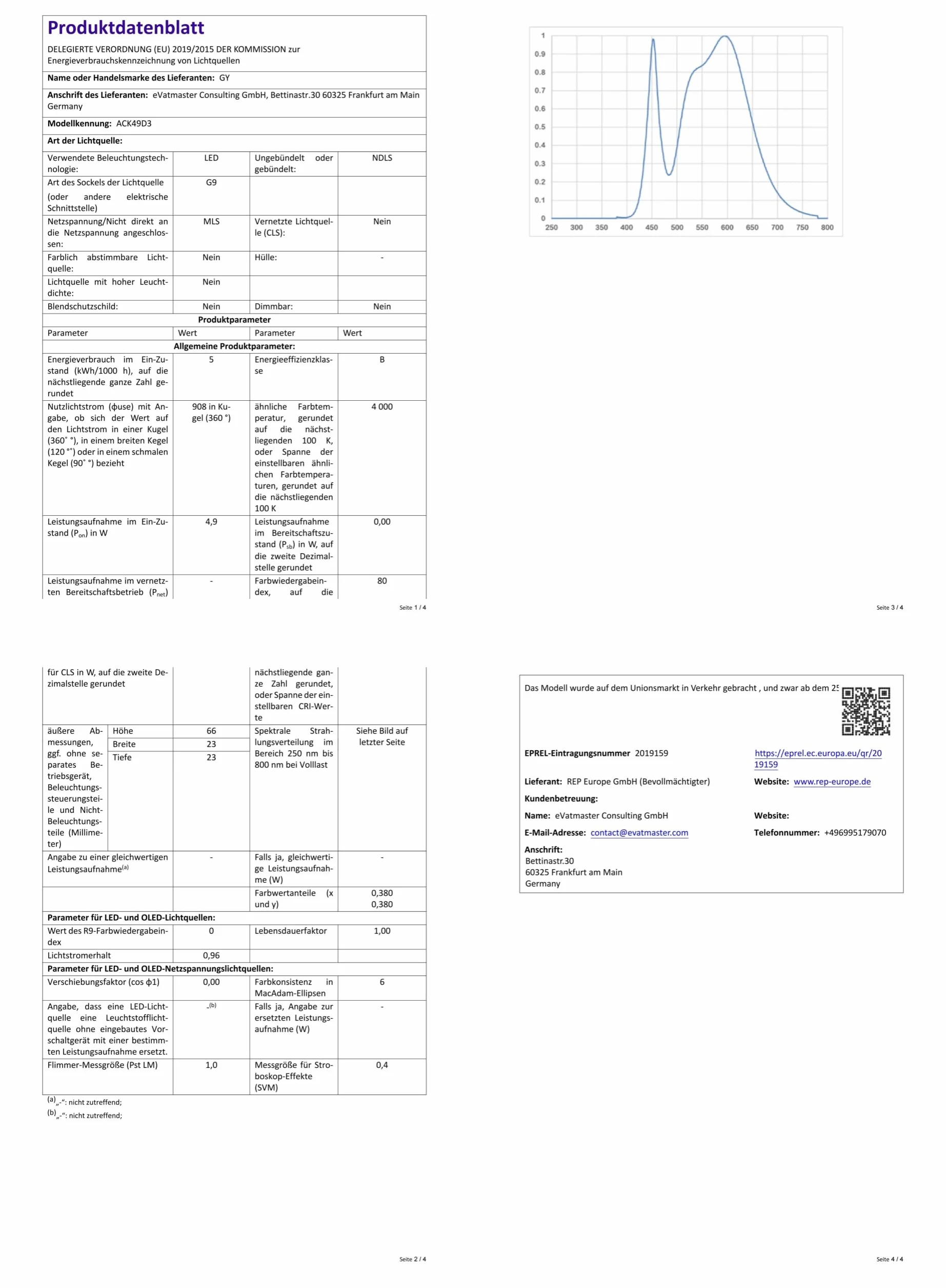 GY G9 Led ?arówka neutralna biel 4000K, 4,9 W 908 LM Odpowiednik 75 W, energooszcz?dna ?arówka LED G9 klasa B, 23 mm x 74 mm, 220-240 V, nie?ciemnialna, niemigocz?ca, zestaw 10 szt