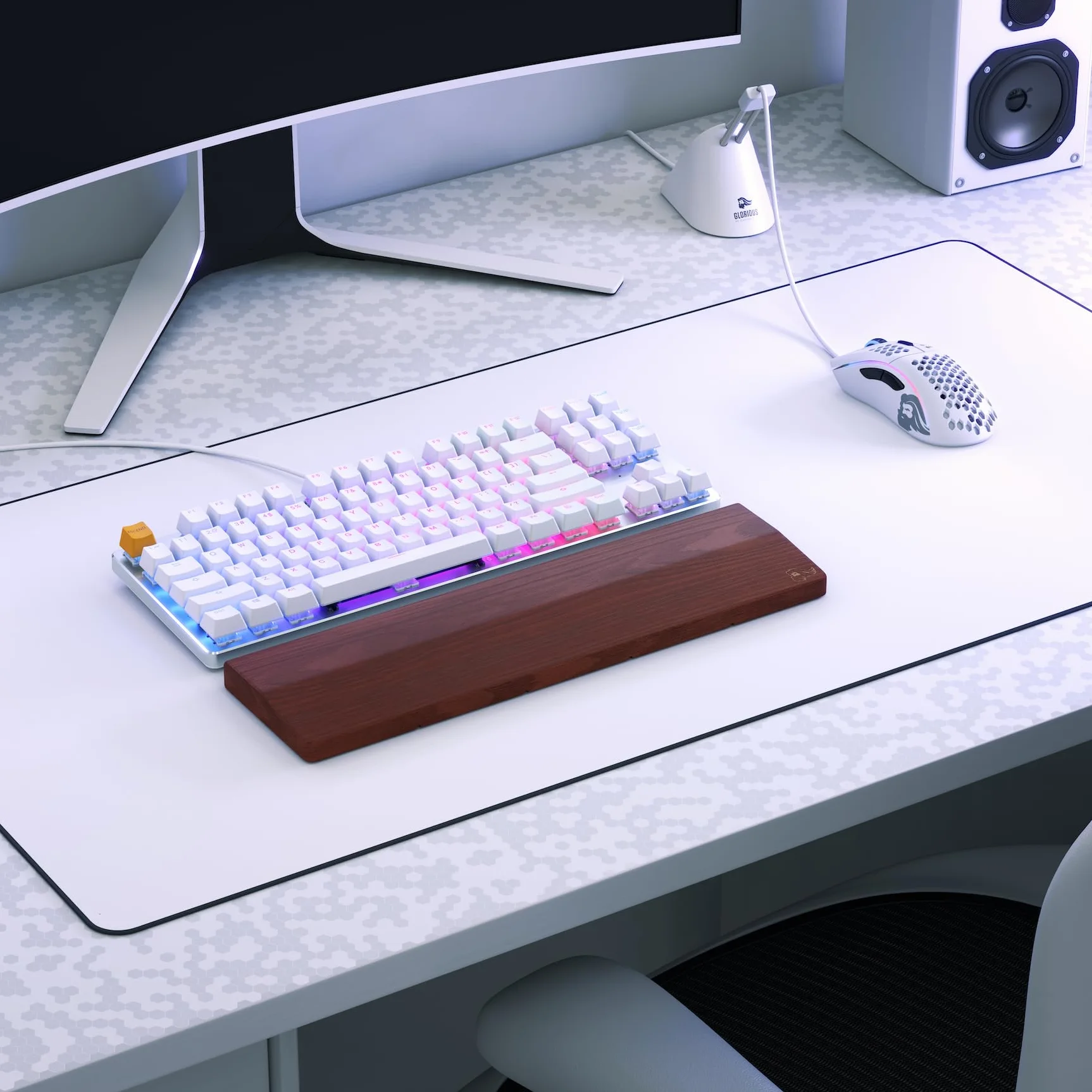 Glorious GMMK TKL gamingowa klawiatura mechaniczna Gateron Brown hot swap RGB biała