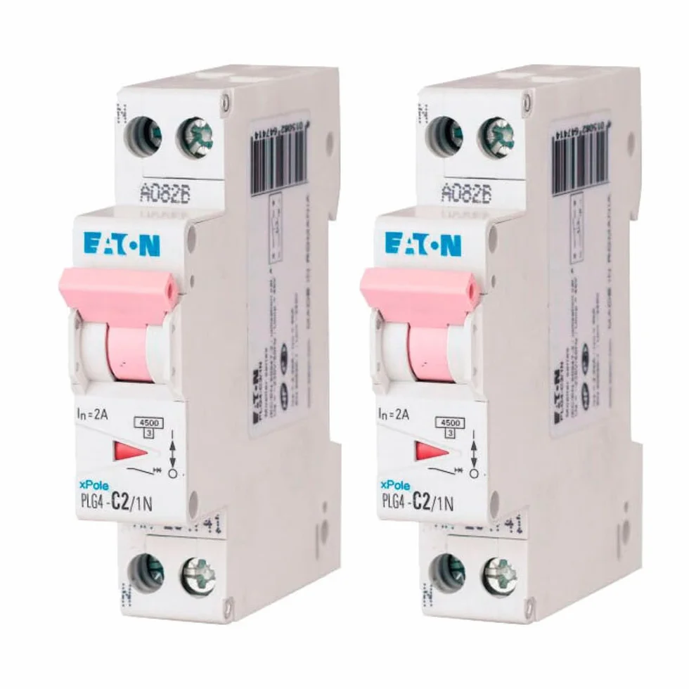 EATON 264741 PLG4-C2/1N - MODUŁOWY DYSJONATOR PH/N - Biały - ROSE MANETTER - 1P+N / 2 A - KRÓŁKA C - Połączenie śrubowe - 2 wyłączniki