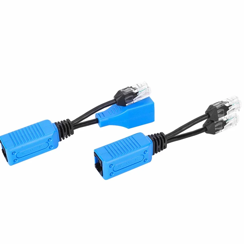 Rozdzielacz Zasilania Poe Rozdzielacz Ethernet 17 × 9 × 3 2 szt. Rozdzielacz Rj45 Łącznik Poe Adapter Złącza Zestaw Kabli Zasilających