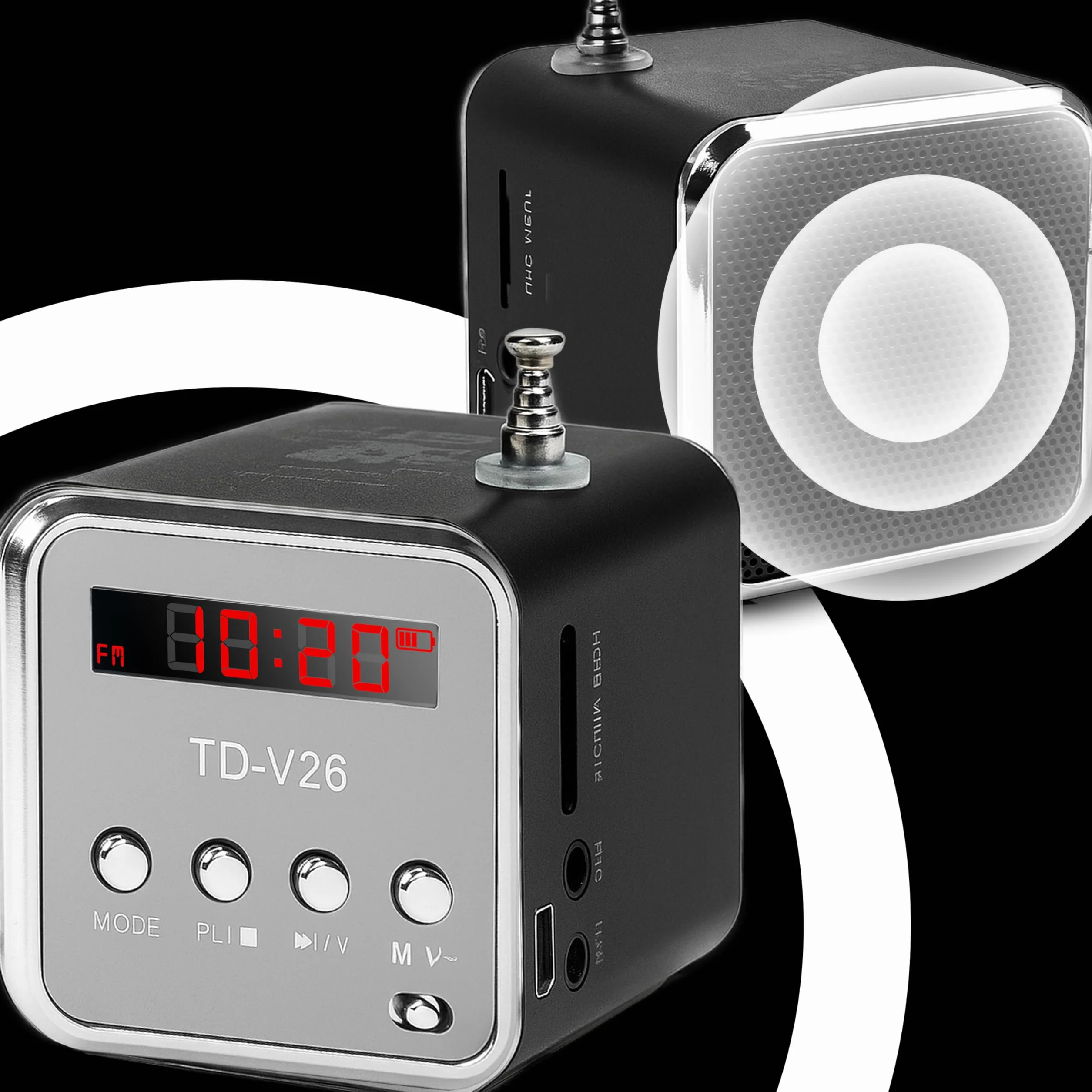 Retoo Głośnik Bluetooth Radio FM Mini Przenośny 3W LED