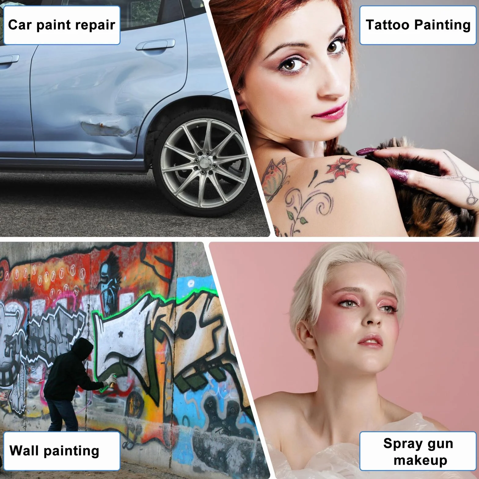 Przenośny zestaw Airbrush Kit, wielokrotnego ładowania, ręczny pistolet aerografowy ze szczotką, mini aerograf z kompresorem, do projektowania paznokci, dekoracji ciast, makijażu, modelowania tatuażu