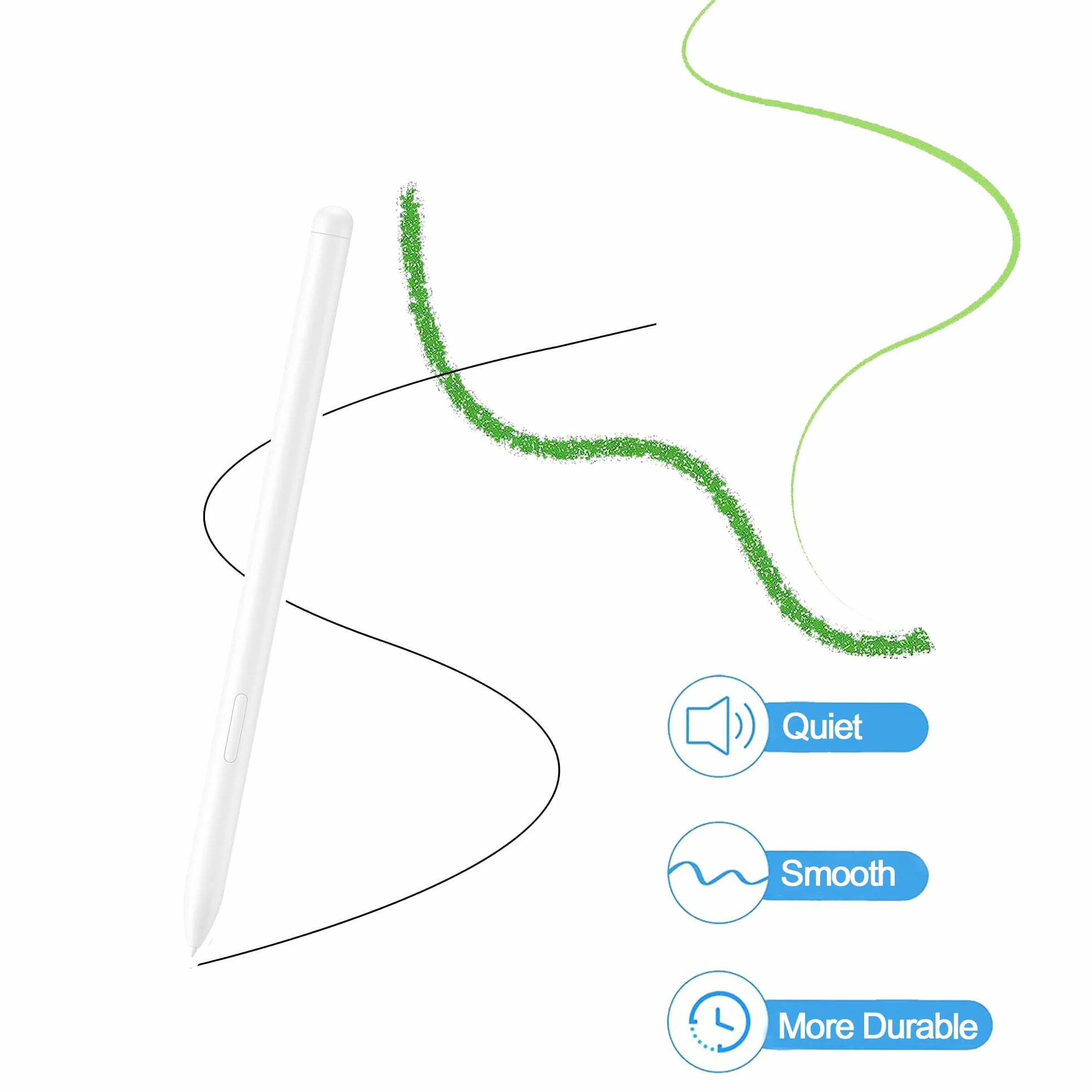 3 szt. oryginalnych wymiennych miękkich końcówek do Samsung S Pen Galaxy Tab S6 Lite/S10 Lite/S10 FE/S10 FE+ Plus/S10 Ultra/S10+ Plus/S9 FE+ Plus/S9 FE/S9/S9 Ultra/S8/S7 FE, białe