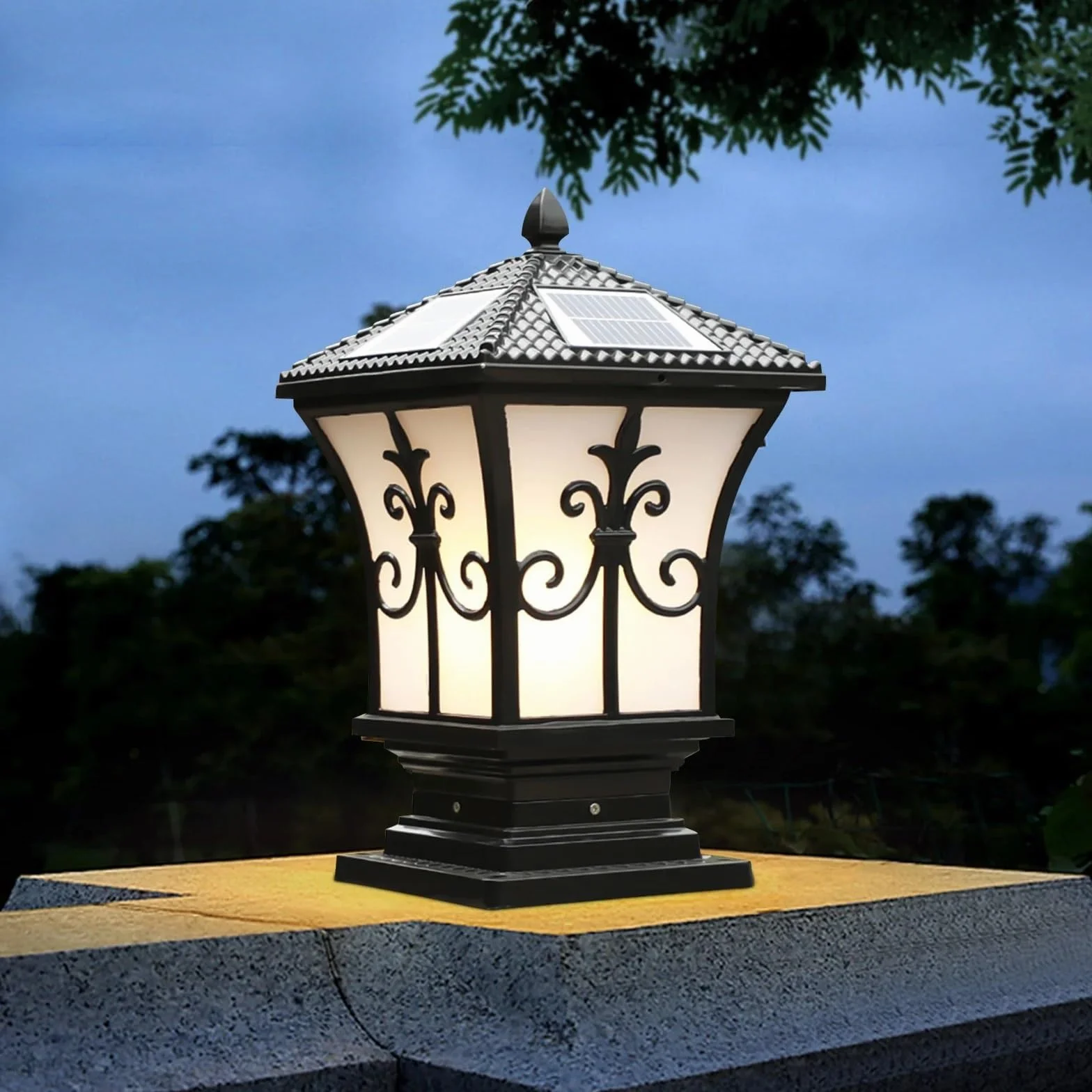 Słoneczna latarnia uliczna, Metalowe lampy solarne na słupki, zewnętrzne LED, podjazdy, ogrodzenia, wodoodporna lampa solarna do ogrodu, garażu