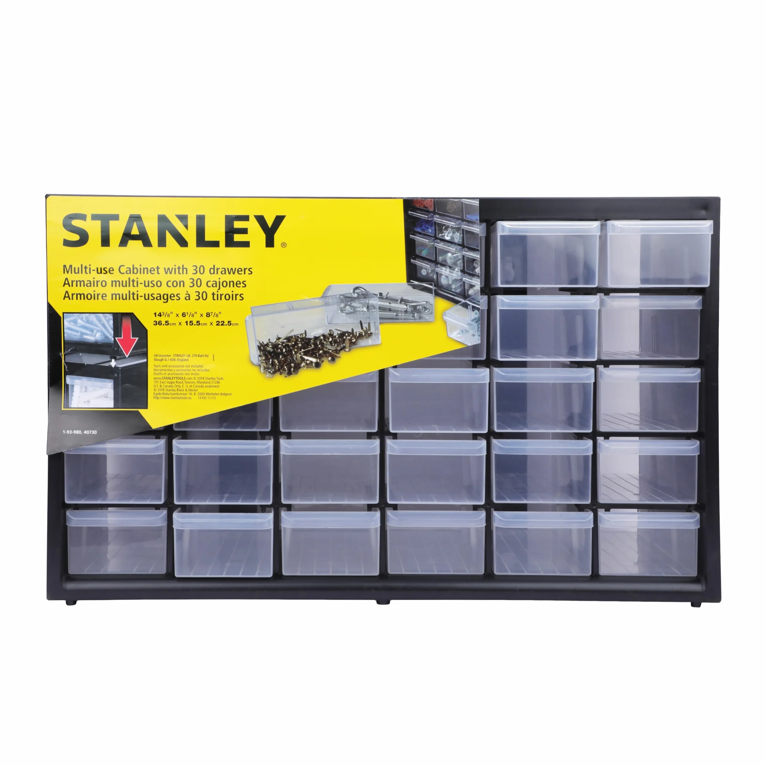 Stanley, Organizer stojący z 30 szufladami, pudełko do przechowywania drobnych elementów, 1-93-980