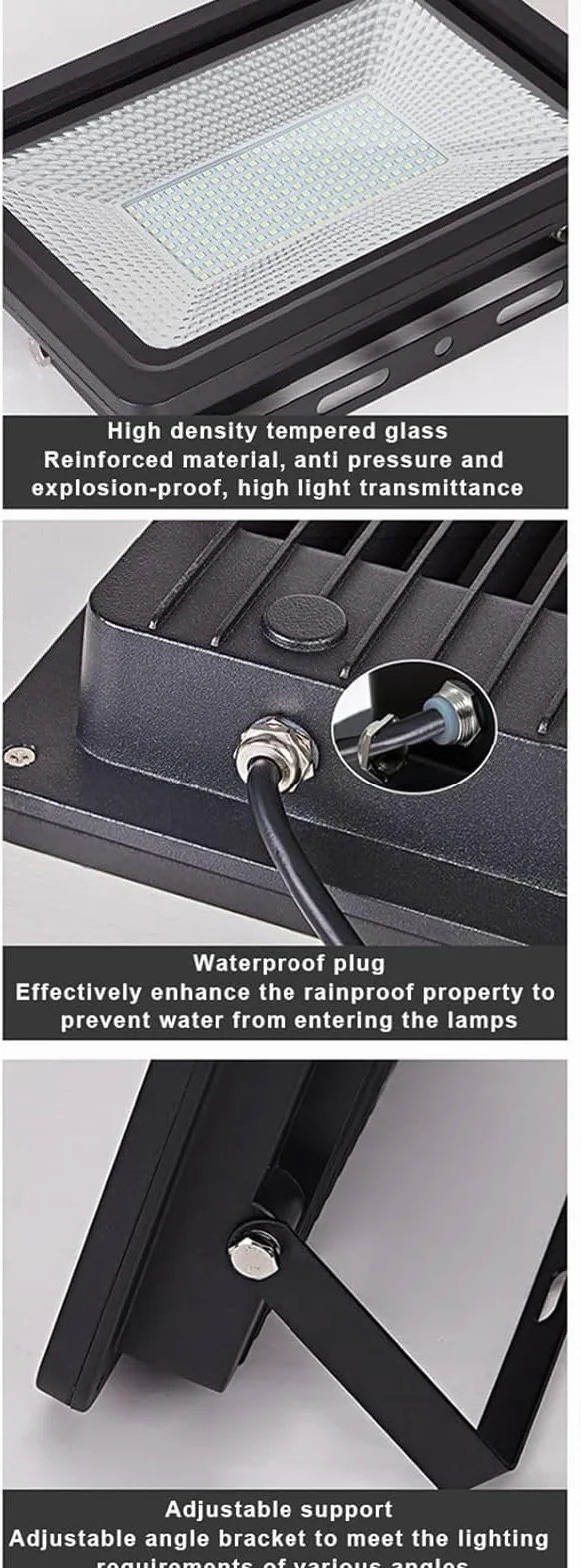 Lampy solarne zewnętrzne, Zewnętrzne, bezpieczeństwo, super jasne oświetlenie punktowe, reflektor roboczy do garażu, ogrodu, trawnika i podwórka(150W)