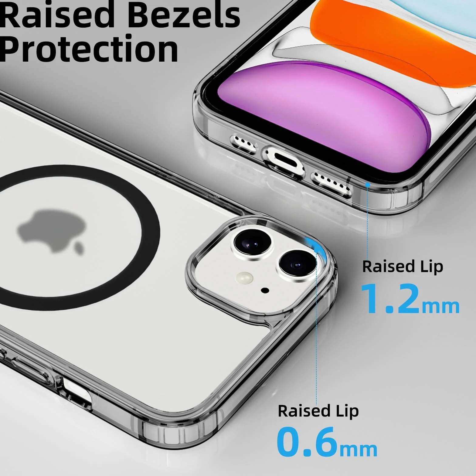 Coiwxmoi Magnetyczne etui do Apple iPhone 11 6.1", kompatybilne z Magsafe,cienkie półprzezroczyste miękkie silikonowe TPU + twardy PC odporne na wstrząsy etui ochronne odporne na zarysowania, czarne