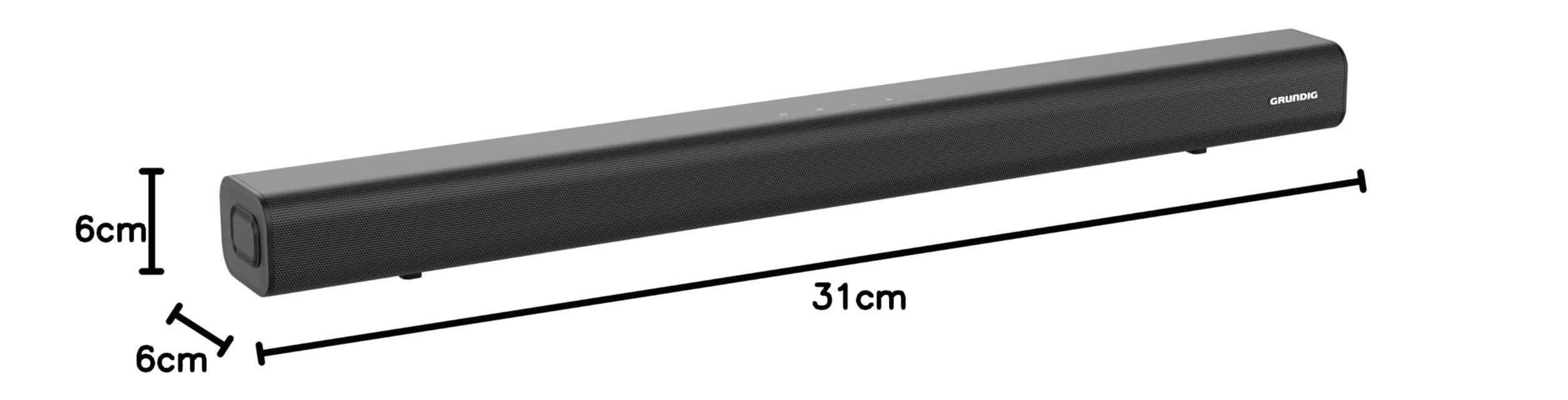 GRUNDIG 2.0 Soundbar DSB 991, Slim Design, moc wyjściowa 2 x 25 W, bezprzewodowe połączenie, Bluetooth 5.4, HDMI (ARC-CEC), USB, wejście optyczne i AUX, czarny