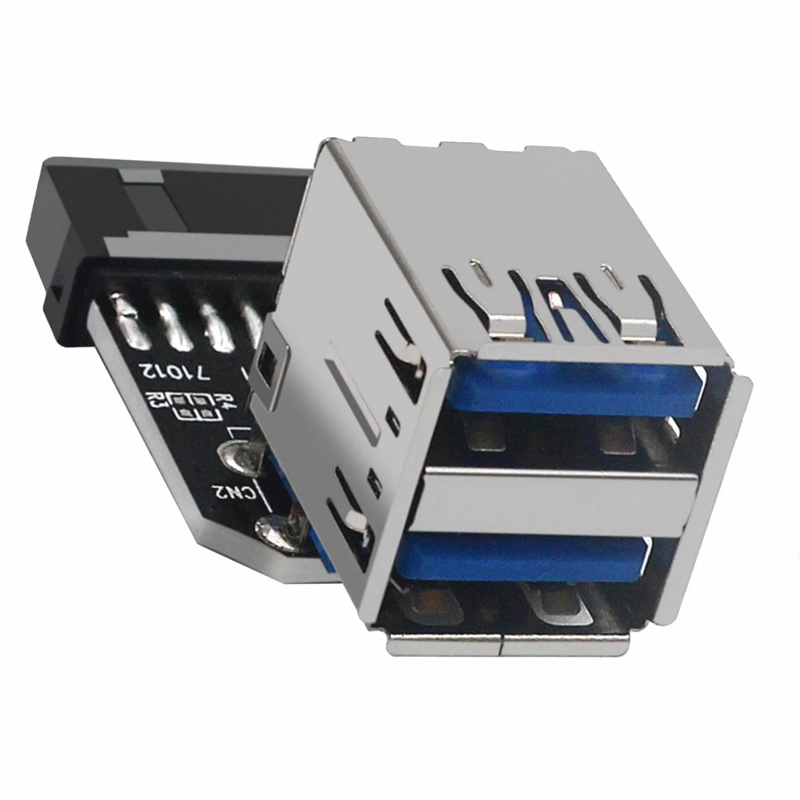 WLGQ Dwuportowy adapter USB 3.0 – 19/20 PIN na podwójny USB 3.0 żeński nagłówek do rozszerzenia płyty głównej PC (A)