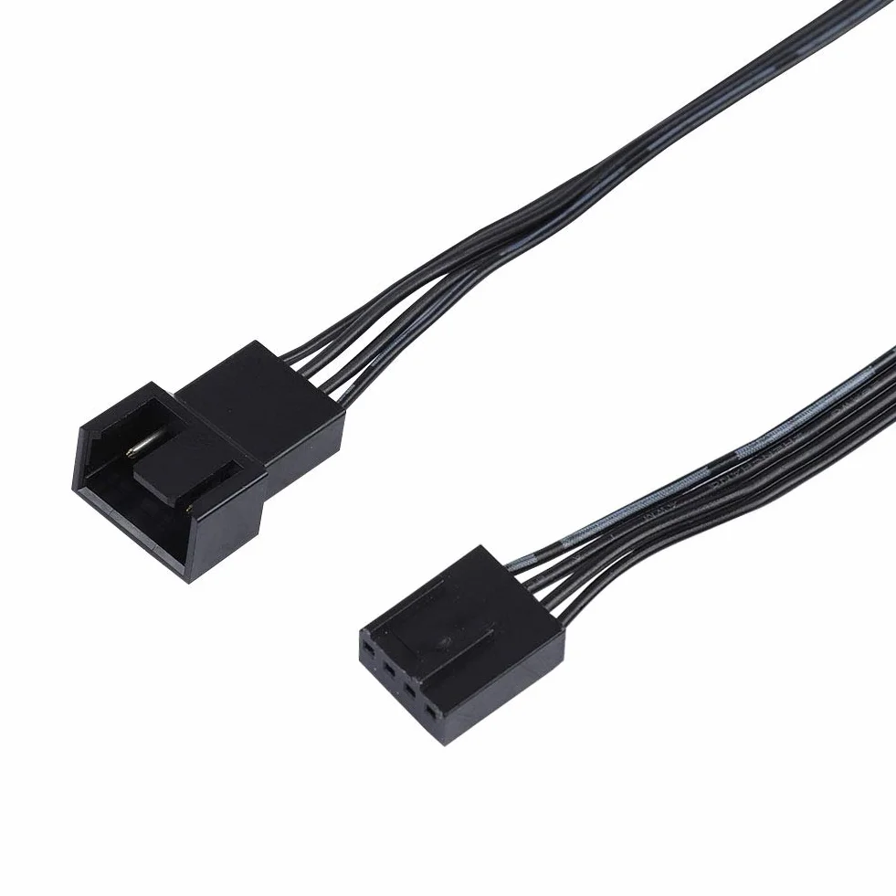 Przedłużacze PWM 4PIN 4-pin do wentylatorów PC, gniazdo-wtyczka 4-pin i 3-pin, 5 sztuk
