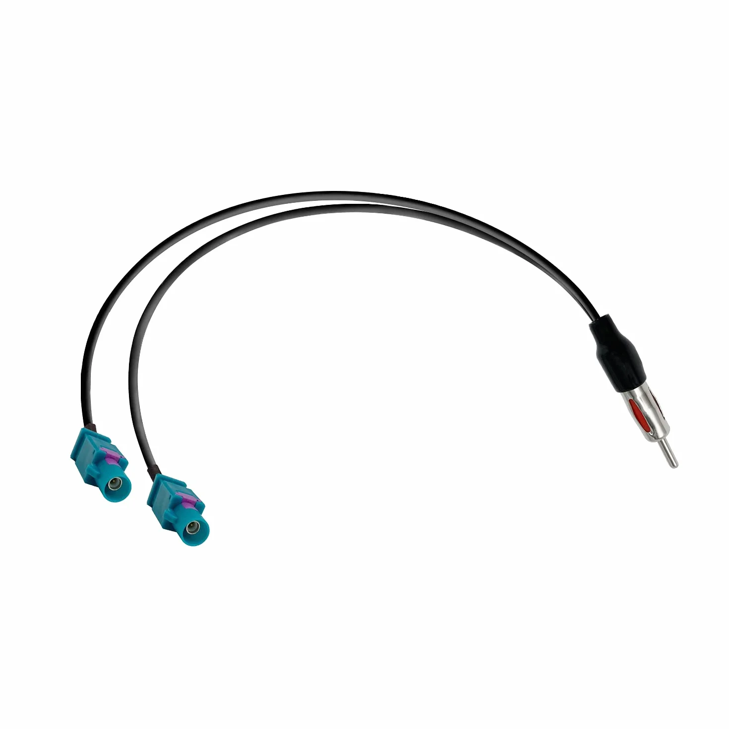 Vecys Kabel Rozgałęźnik DIN Męski do Podwójnego Fakra Z Męskiego Kabel Rozgałęźnik Anteny Radia Samochodowego Wtyk Fakra Z do Wtyku DIN RG174 39CM/15IN do Anteny Radia Samochodowego AM/FM