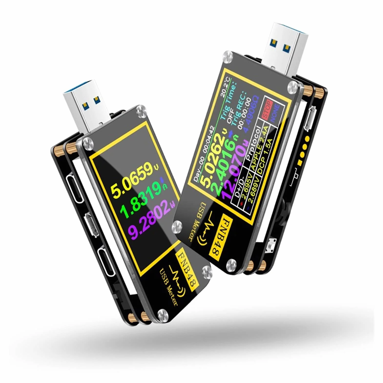 Urządzenie pomiarowe tester USB Usb. próbnik FNB48. AMMETER Napięcie Aktualny woltomierz Qc4 + pd3.0 2.0 pps Szybka ładowanie Protocol Pojemność Miernik testowy