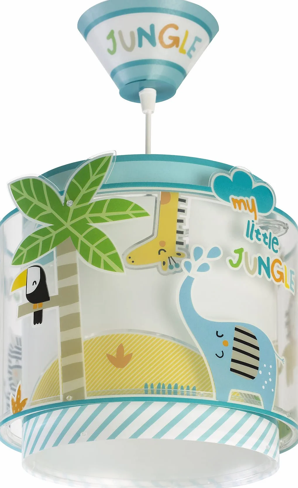 Dziecięca lampa sufitowa wisząca Dalber My Little Animals Jungle, 60 W, wielokolorowa, 76112