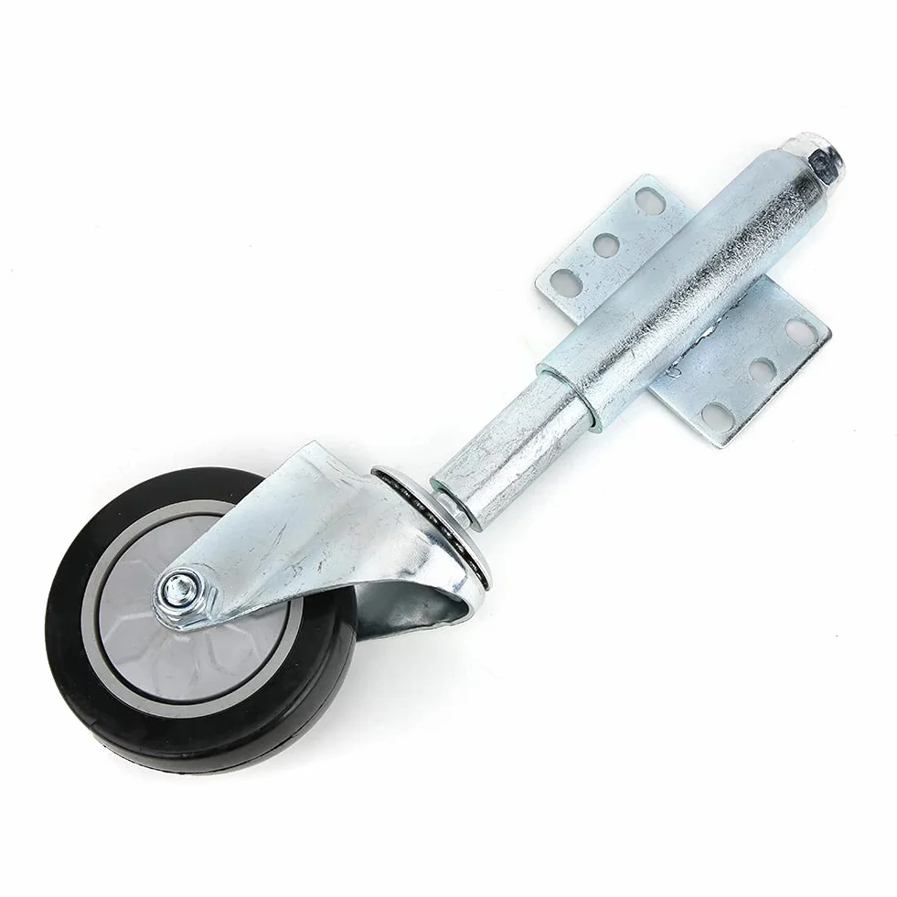 4-calowe kółka bramowe, sprężynowe kółko bramowe, obrotowe gumowe koło bramy z wytrzymałą sprężyną, do drewnianych bram ogrodowych, maksymalne obciążenie 120 kg, koło uderzeniowe (#1)