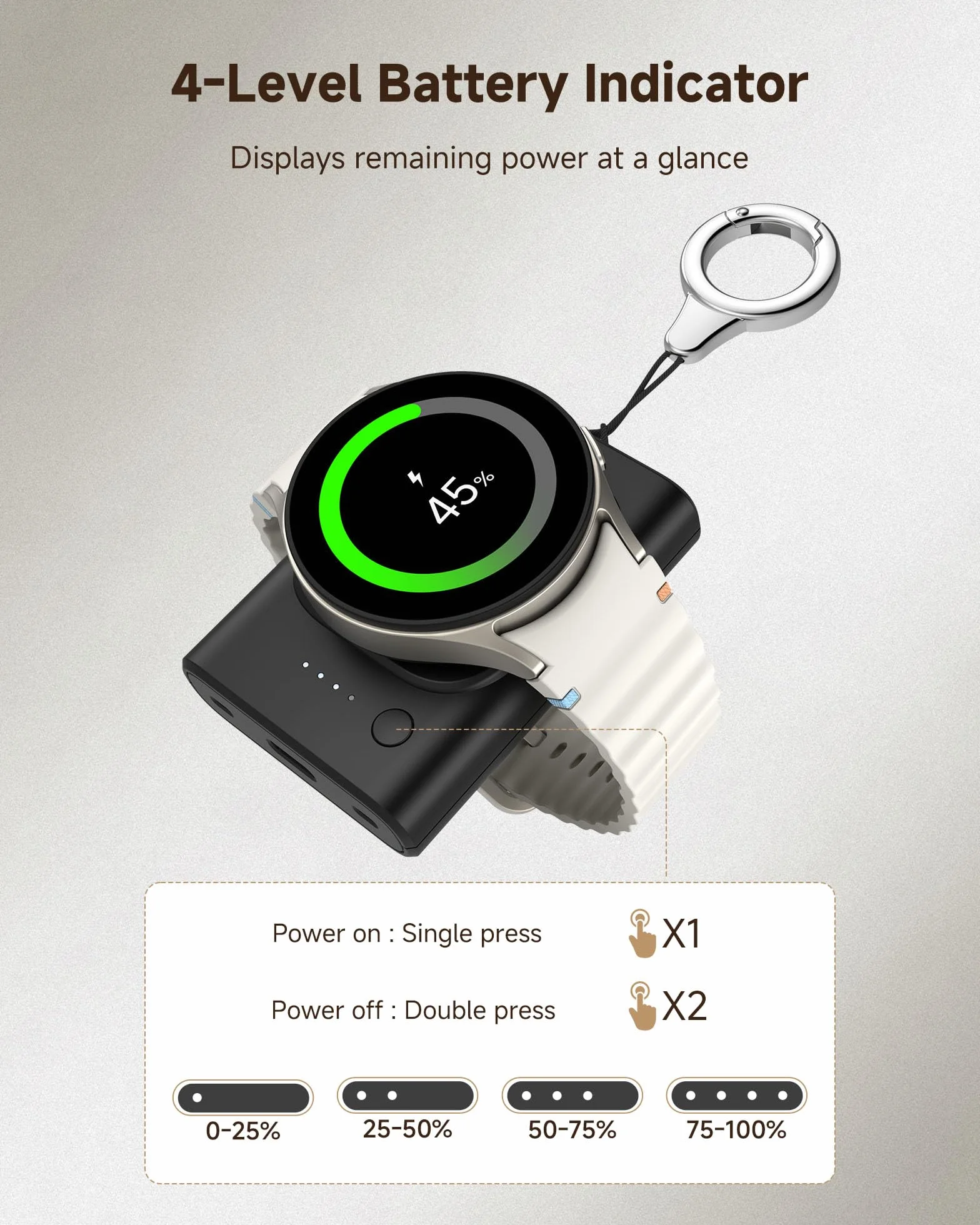 Phelinta Ładowarka do Samsung Galaxy Watch 8 Classic, 1800 mAh Przenośna Watch Ładowarka do Samsung Galaxy Watch 8/8 Classic/Ultra (2025)/Ultra/7/6/6 Classic/5/5 Pro/4