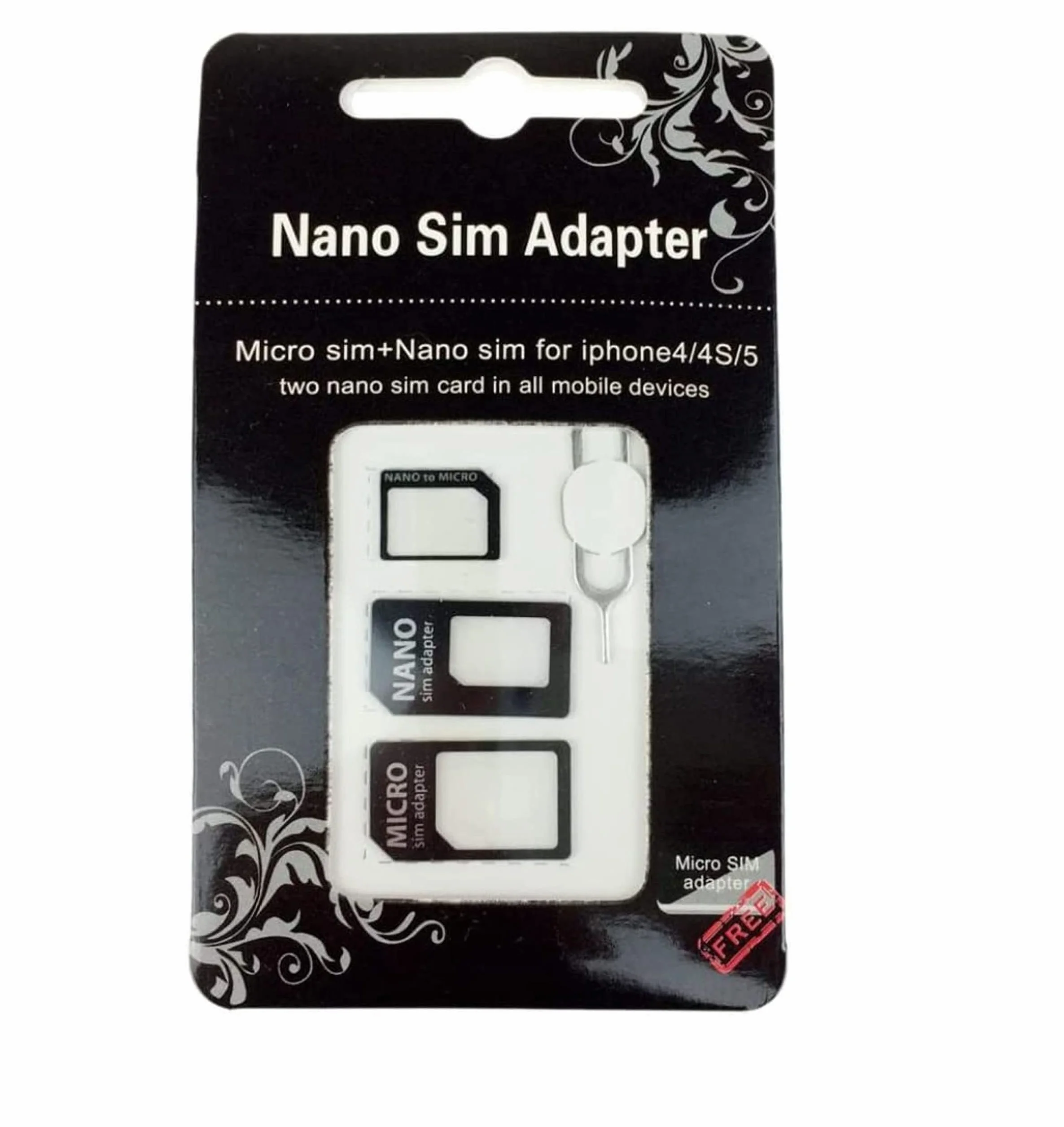 Adapter noosy 3 w 1 Nano SIM Micro SIM SIM czarny