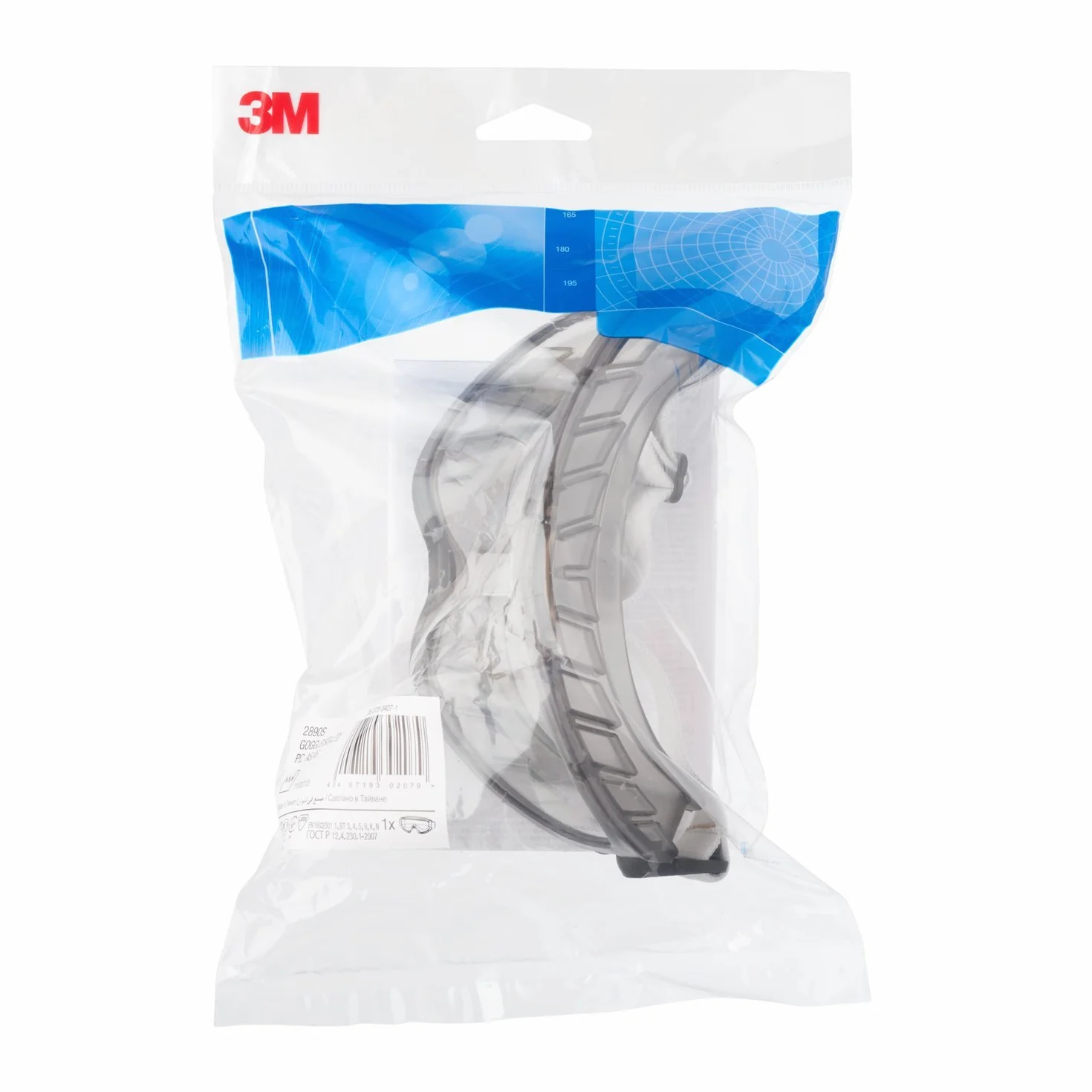 3M Okulary 2890S, seria 2890, AS, AF, UV, PC, bez otworów wentylacyjnych (gazoszczelne), przezroczyste