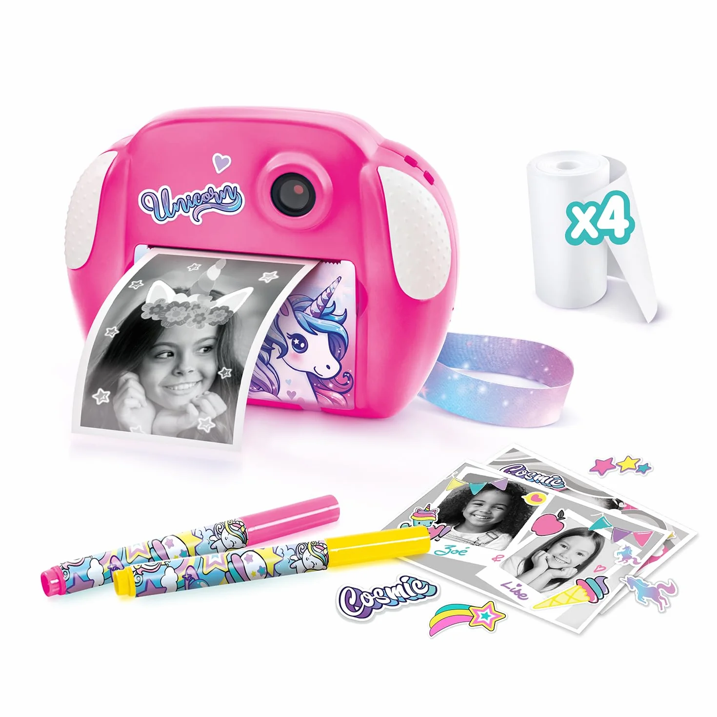 Canal Toys Aparat do natychmiastowego druku fotograficznego selfie wideo papier termiczny 250 zdjęć Wyświetlacz LCD CLK 013 różowy