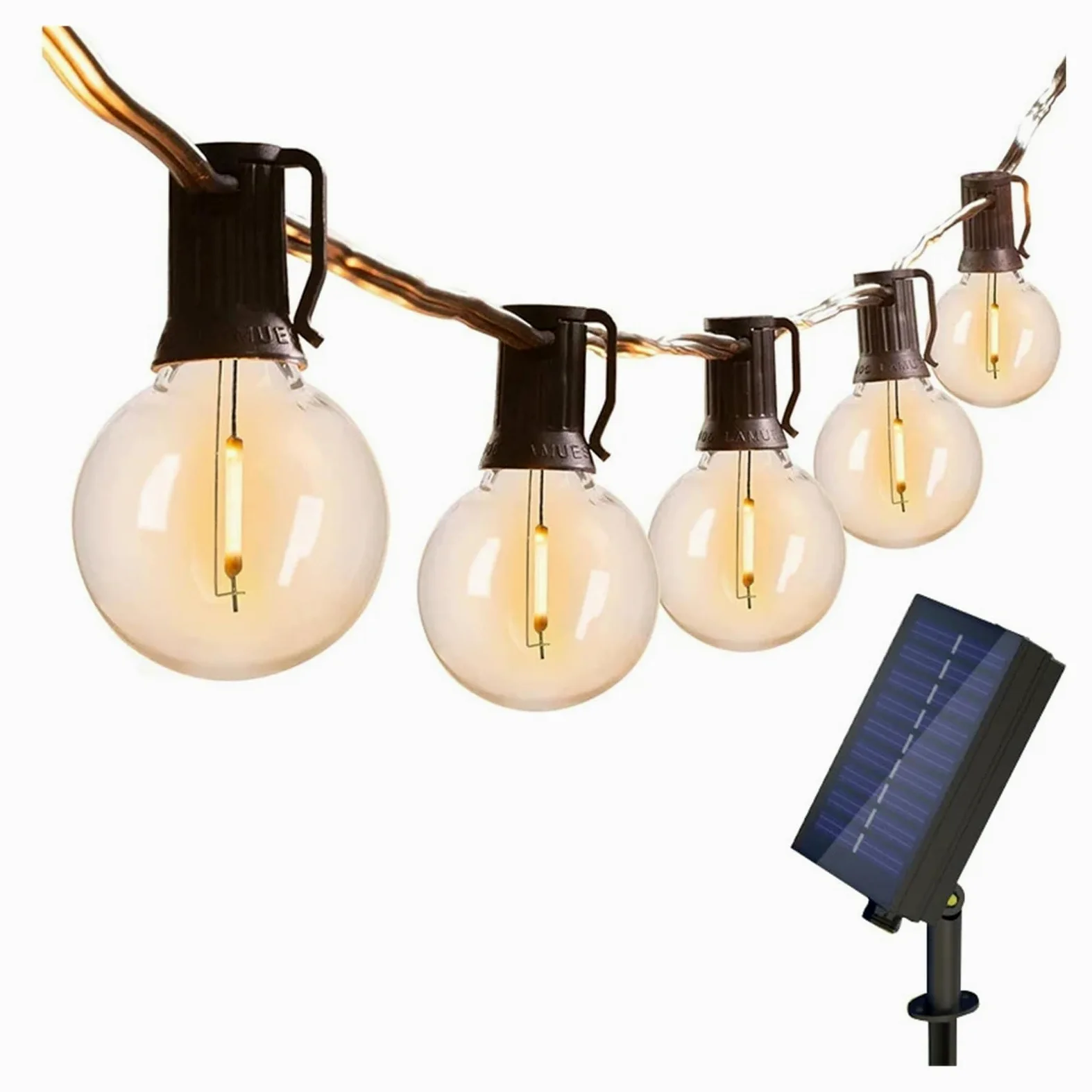 Żarówki LED G40, 21 metrów, kule świetlne, oświetlenie ogrodowe, wodoodporne, do ogrodu, na taras, girlanda solarna, oświetlenie ślubne(40Bulbs)