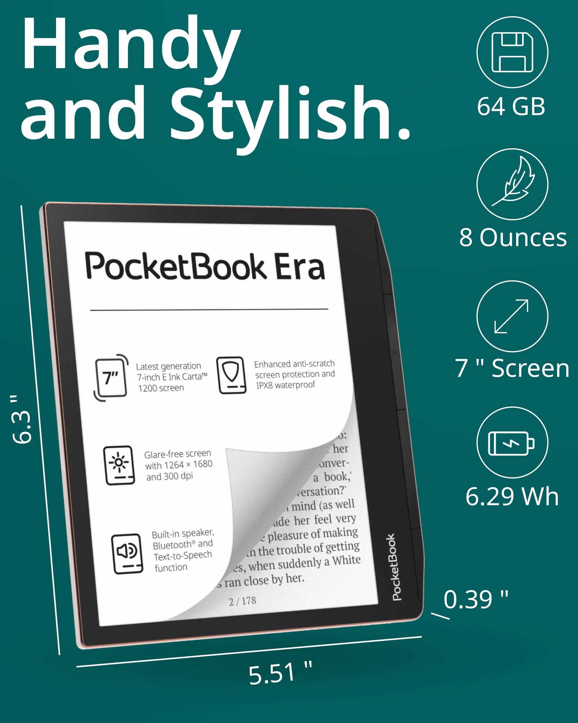 Pocketbook Era PB700-L-64-WW Czytnik E-Booków 64 GB Czarny