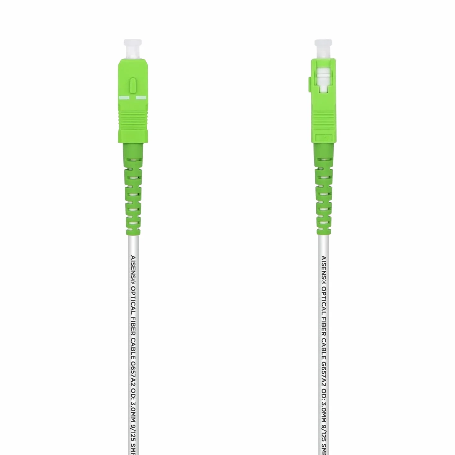 Kabel światłowodowy G657A2 9/125 SMF simplex SC/APC-SC/APC 1.0m LSZH Dca Biały