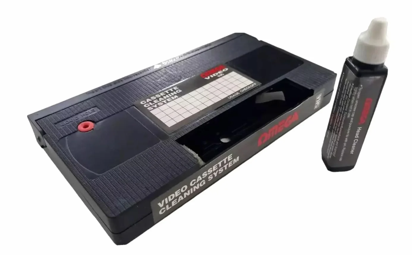 Omega 23022 magnetofon kasetowy VHS czyszczenia głowicy na mokro i na sucho