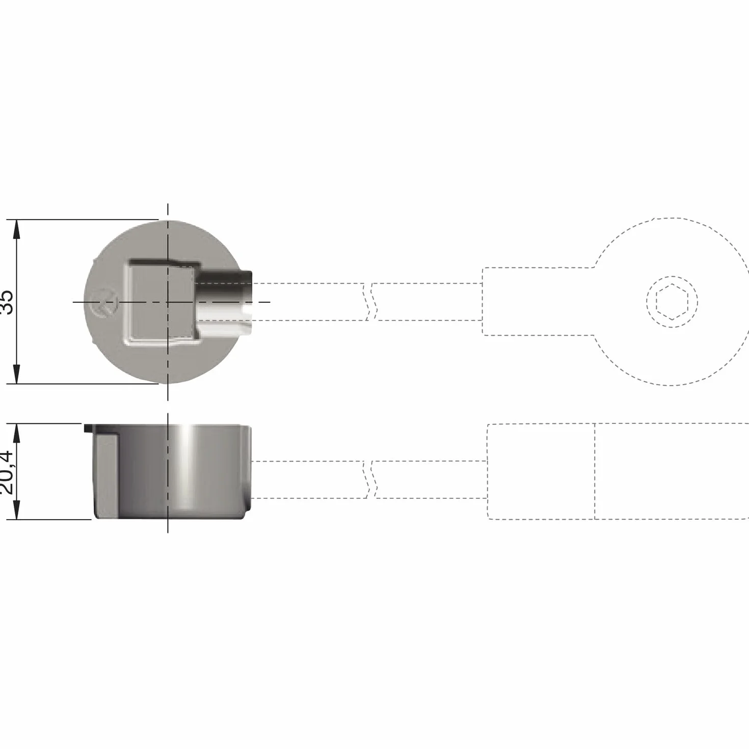vasalat Złącze blatowe Quick-Tech – 4 x łącznik do płyt M8 x 150 mm do blatu roboczego o grubości minimalnej 25 mm + 4 x odpowiednik