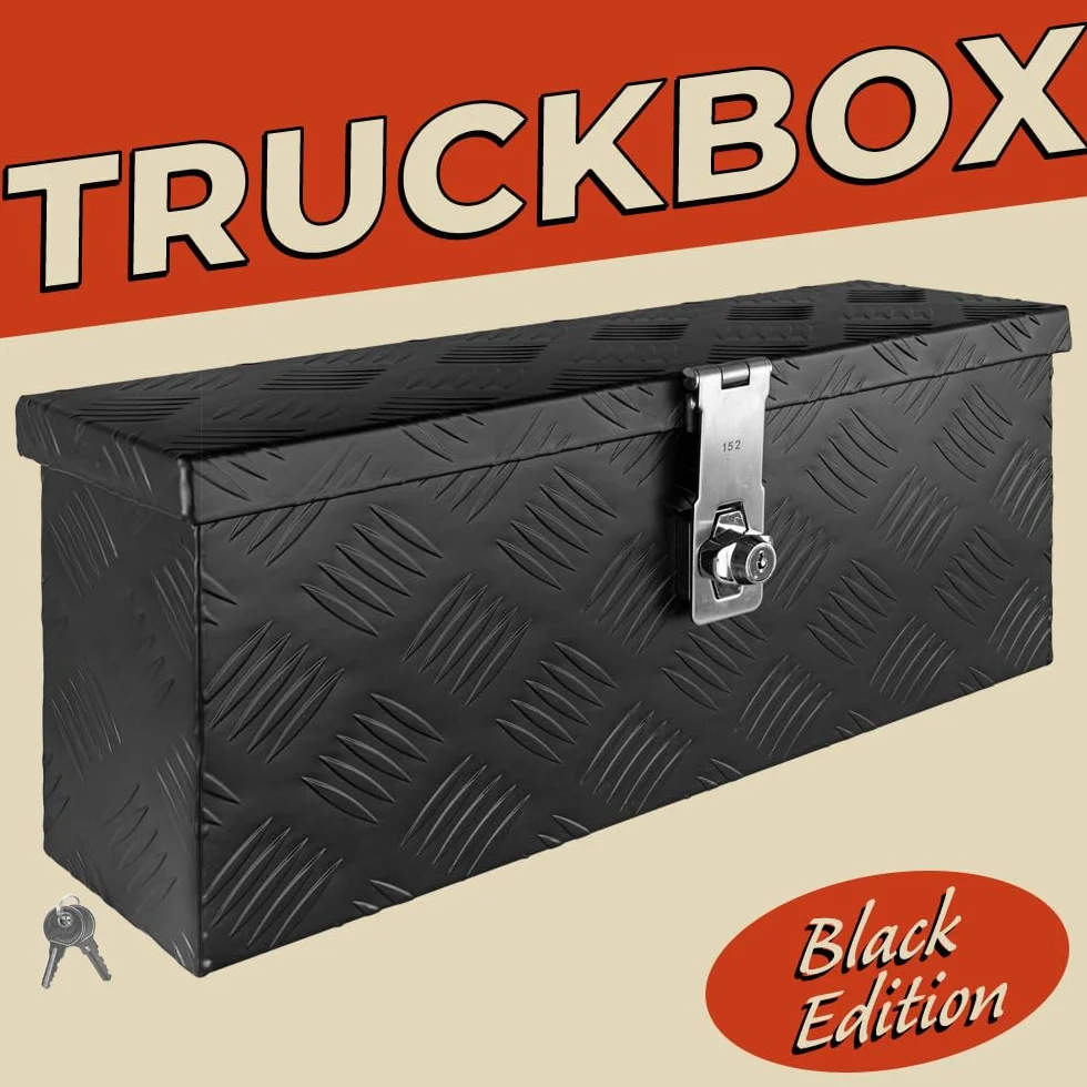 Trucky D015 skrzynka narzędziowa aluminiowa z pokrywką zamykana skrzynka transportowa 50 x 14 x 20 cm