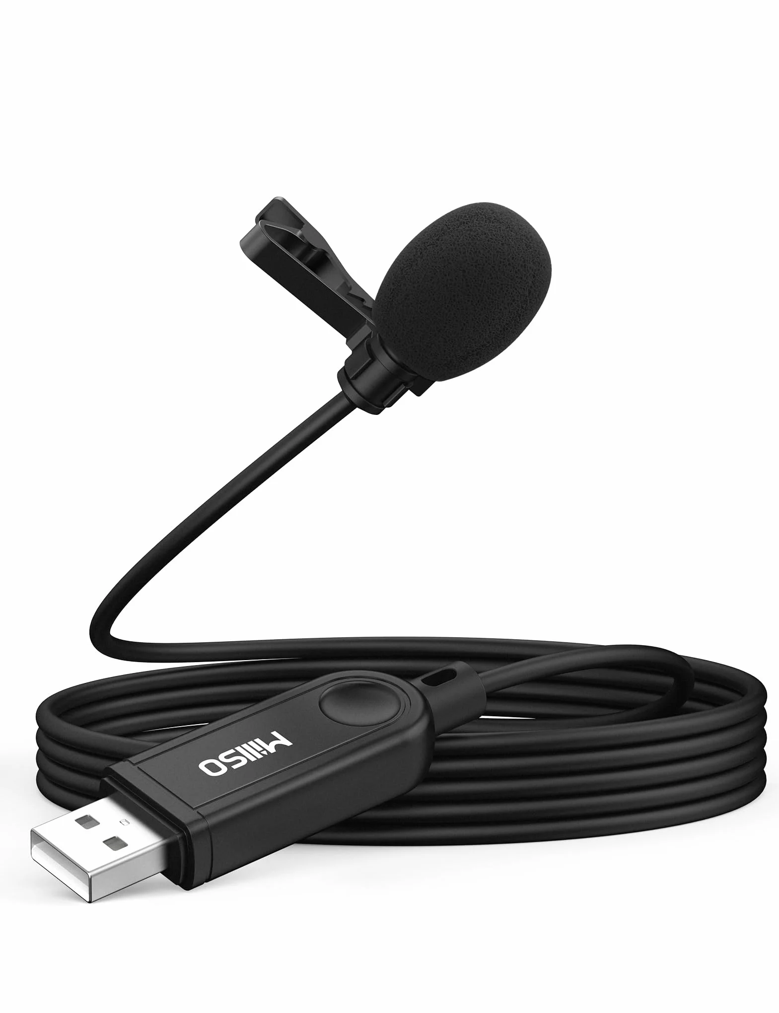 MillSO Mini mikrofon USB Lavalier Omnidirectional Condenser z kablem 2M