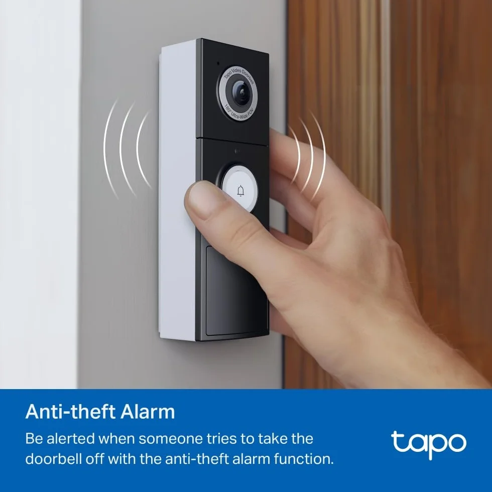 Tapo D235 2K 5MP bezprzewodowa kamera dzwonkowa 180° DFOV ultra-szeroki IP66 wykrywanie AI