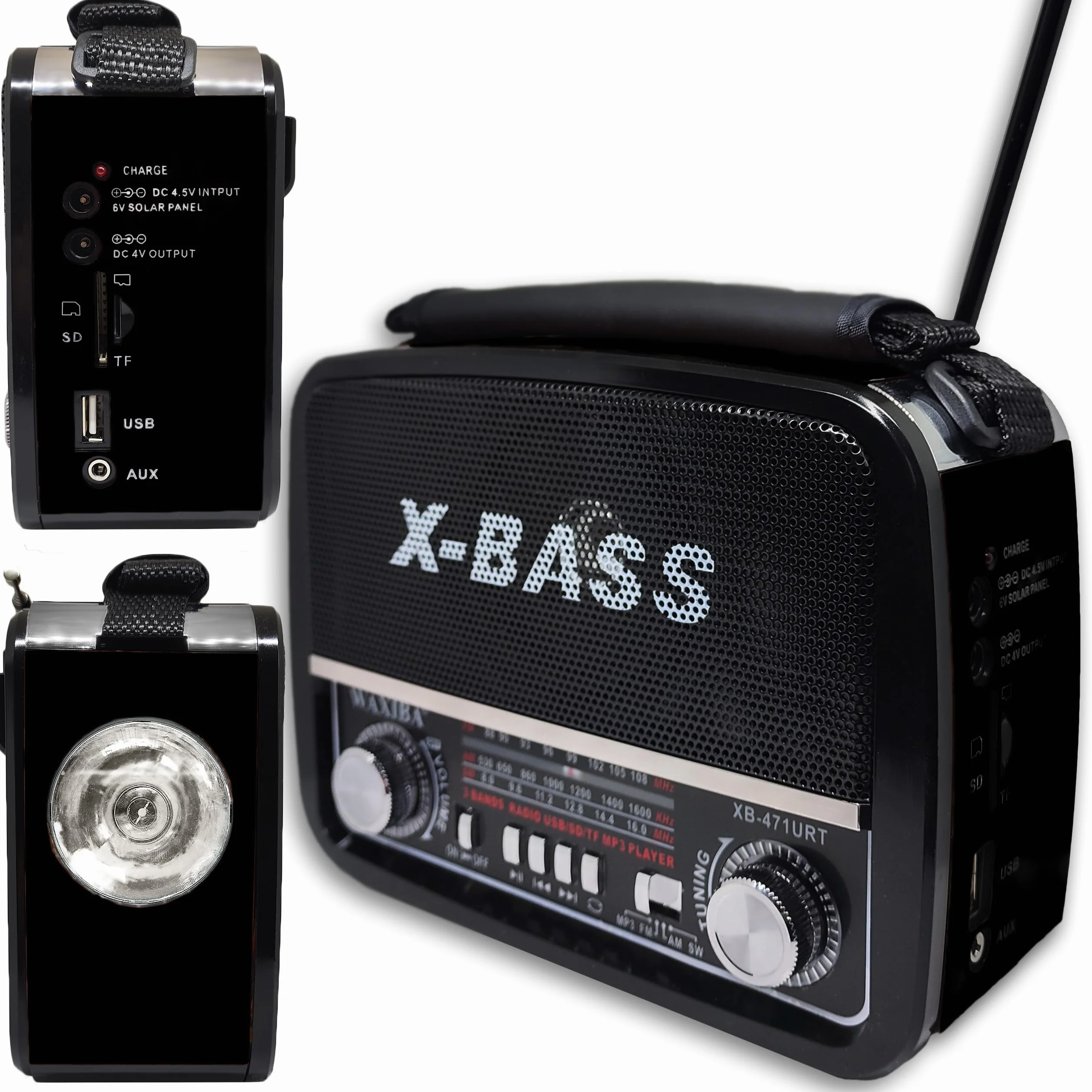 Radio Retro Bluetooth FM Walizkowe Drewno Vintage USB SD