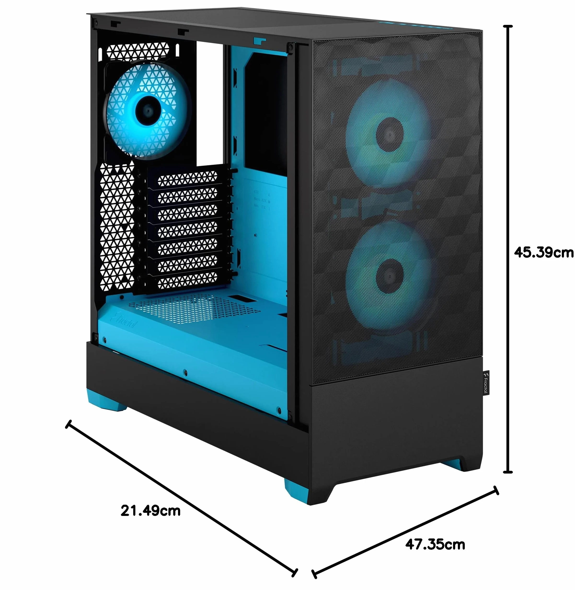 Fractal Design Pop Air RGB obudowa komputera ATX czarny cyjan szkło hartowane