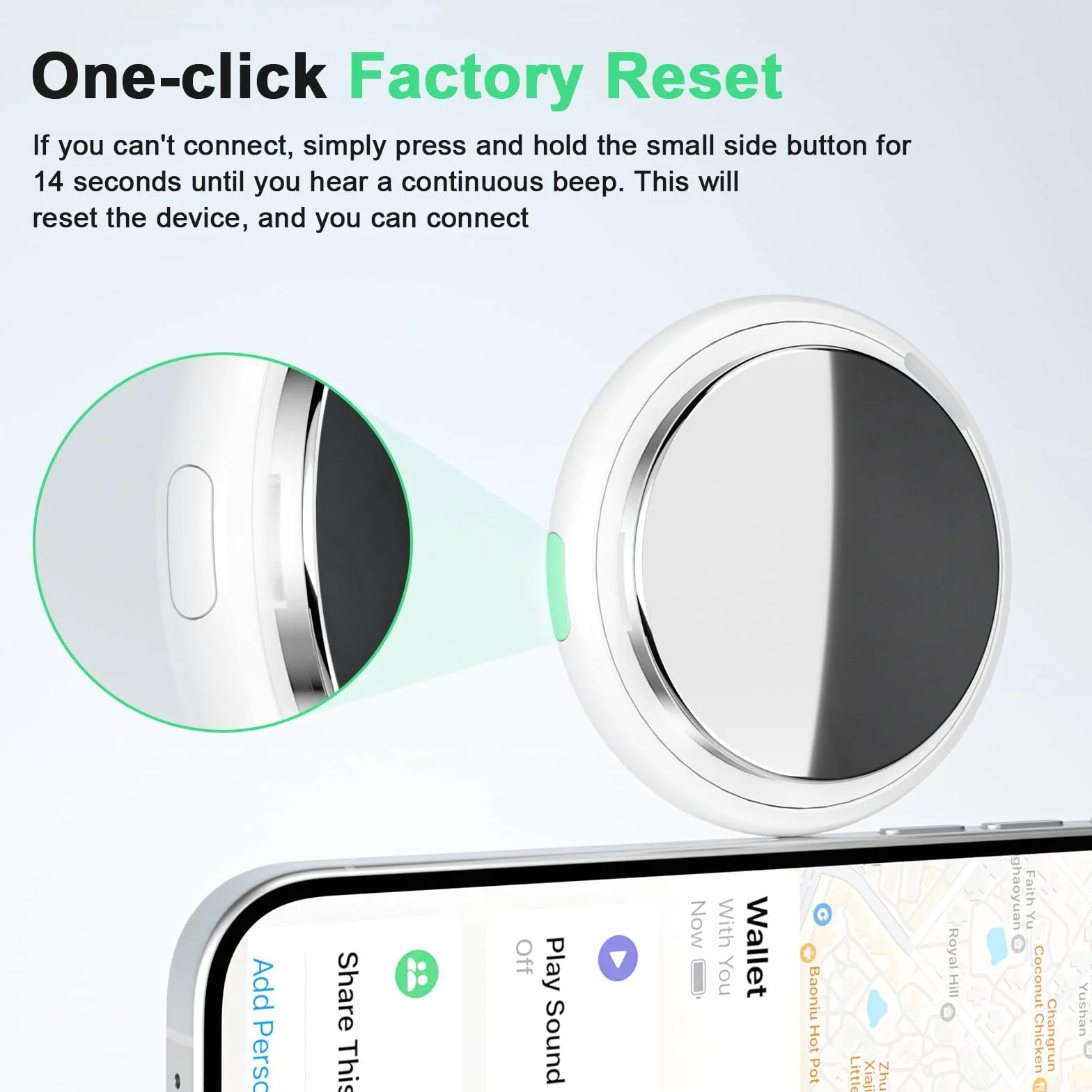 Smart Air Tracker Tag kompatybilny z Apple Where is? (tylko iOS) Bluetooth Lokalizator Key Finder 4-Pack Biały