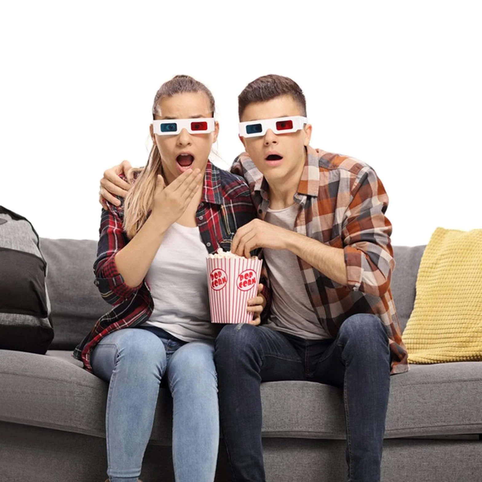 Papierowe okulary 3D czerwone i niebieskie soczewki 40 par