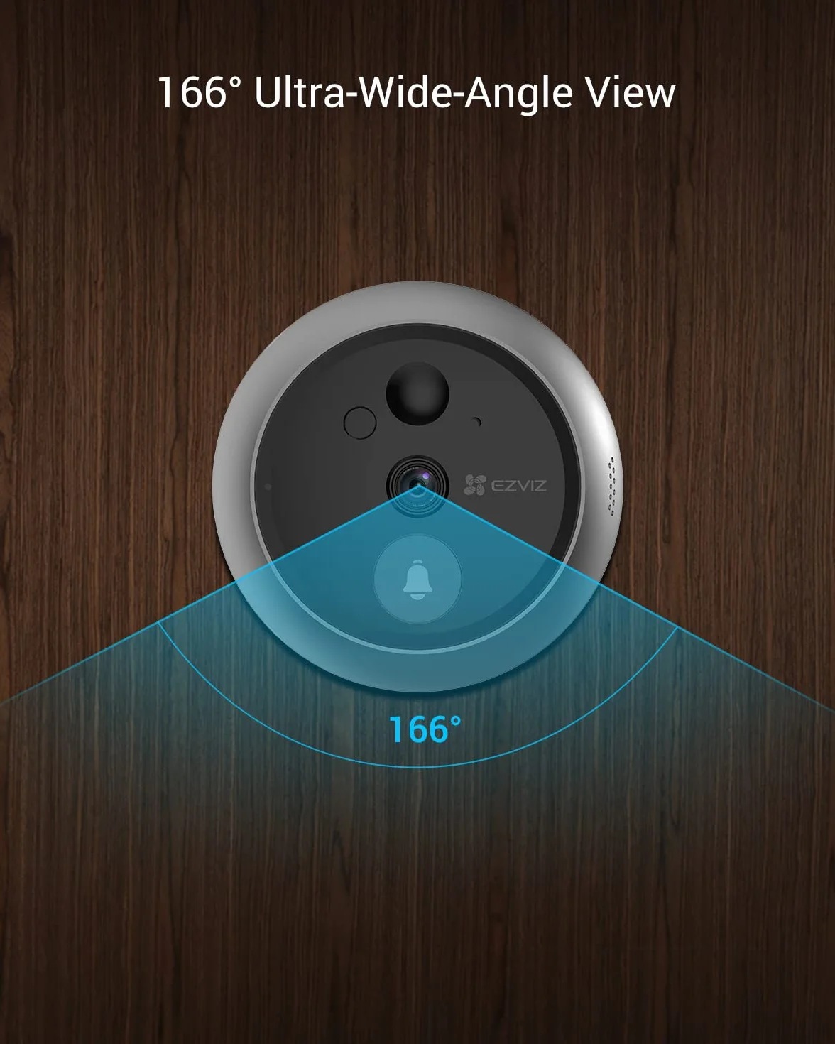 EZVIZ CP4 dzwonek do drzwi WLAN o szerokim kącie widzenia 166° z czujnikiem PIR, z kamerą 2 Mpx z ekranem 4,3 cala, akumulator 4600 mAh, rozpoznawanie osób, dwukierunkowe połączenia wideo