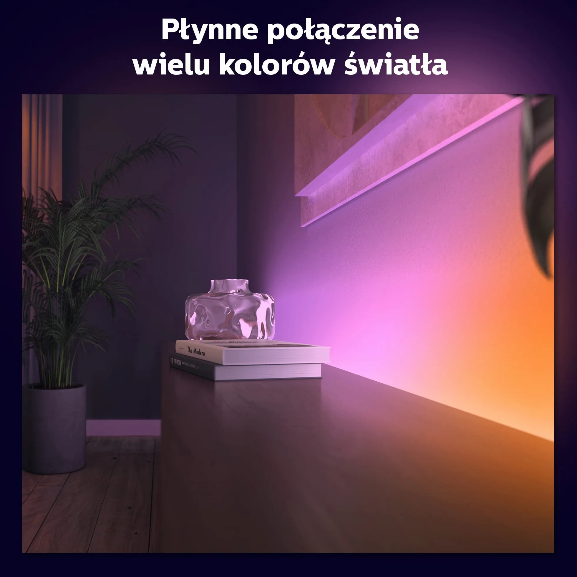 Philips Hue Taśma White and Color Ambiance - Pasek LED Gradient (baza, 2m) 16 mln Kolorów, Taśma LEDowa Smart LED z Możliwością Przyciemniania