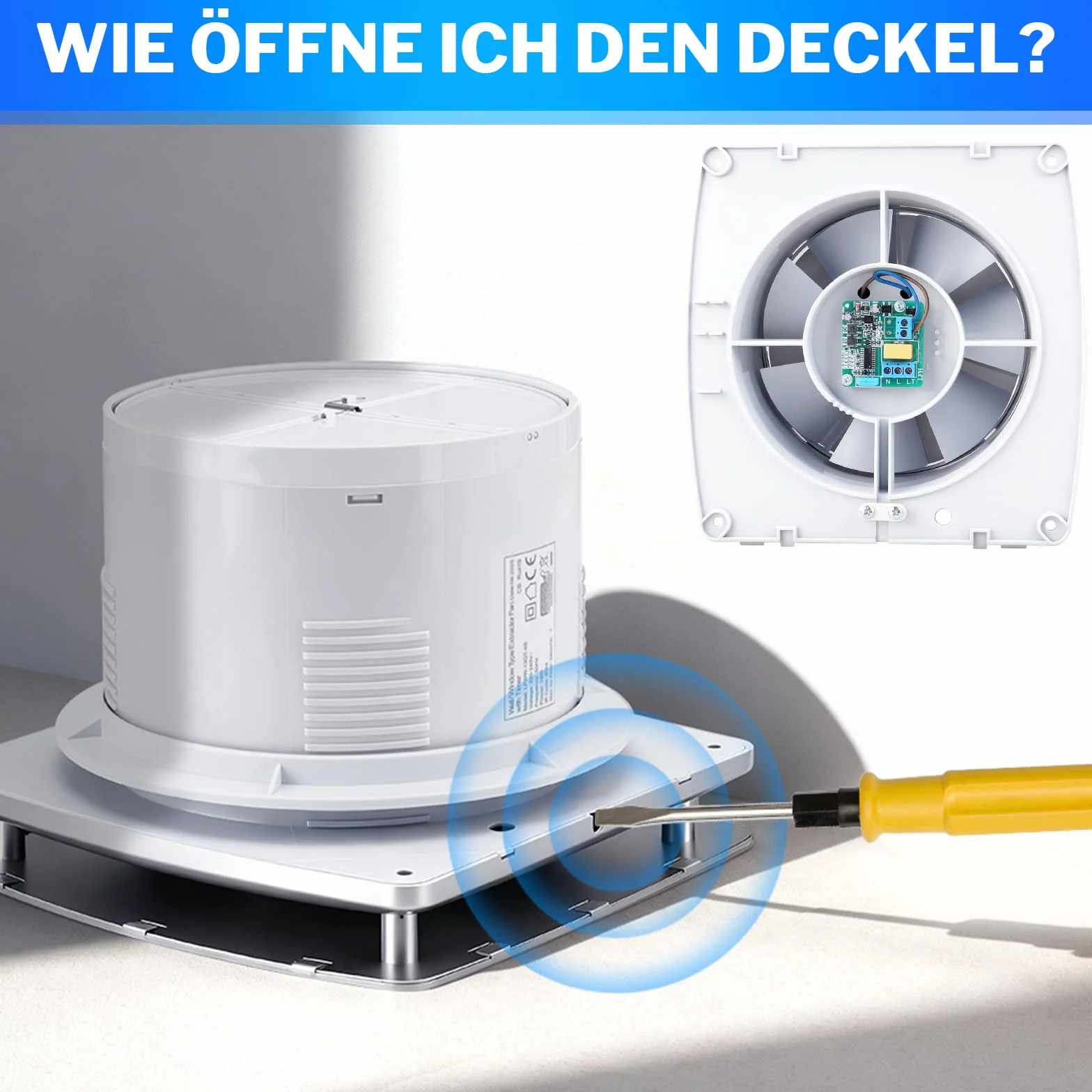 Wentylator łazienkowy 100 mm z wybiegiem, ≤ 34 dB, cichy i wydajny wentylator wyciągowy, 12 W, 2400 obr./m, IPX4, wentylator ścienny z zaworem zwrotnym, łatwy montaż na oknie, suficie, w łazience