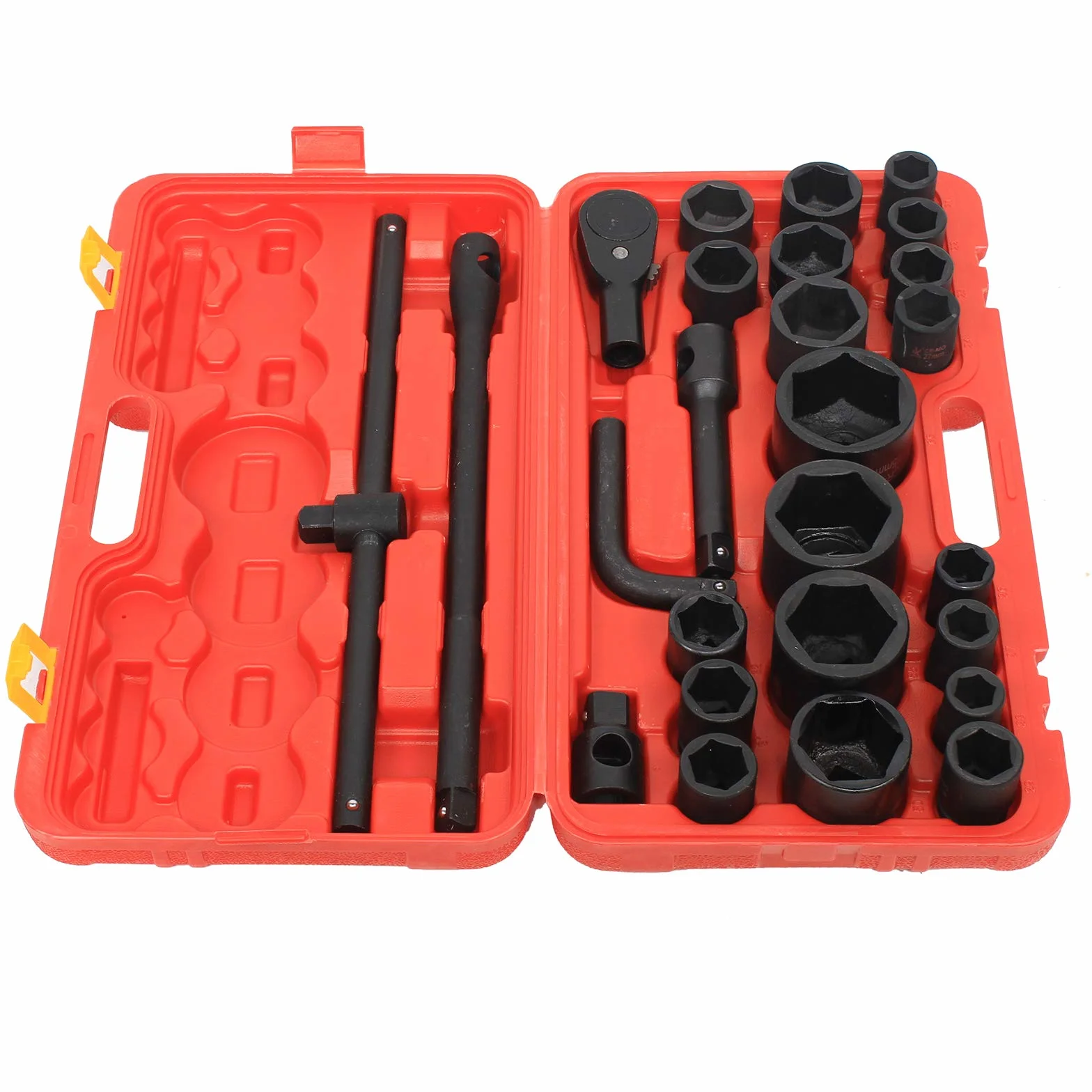 26-częściowy zestaw kluczy nasadowych Impact Socket 3/4" i 1", 21-65 mm, zestaw kluczy nasadowych z adapterem