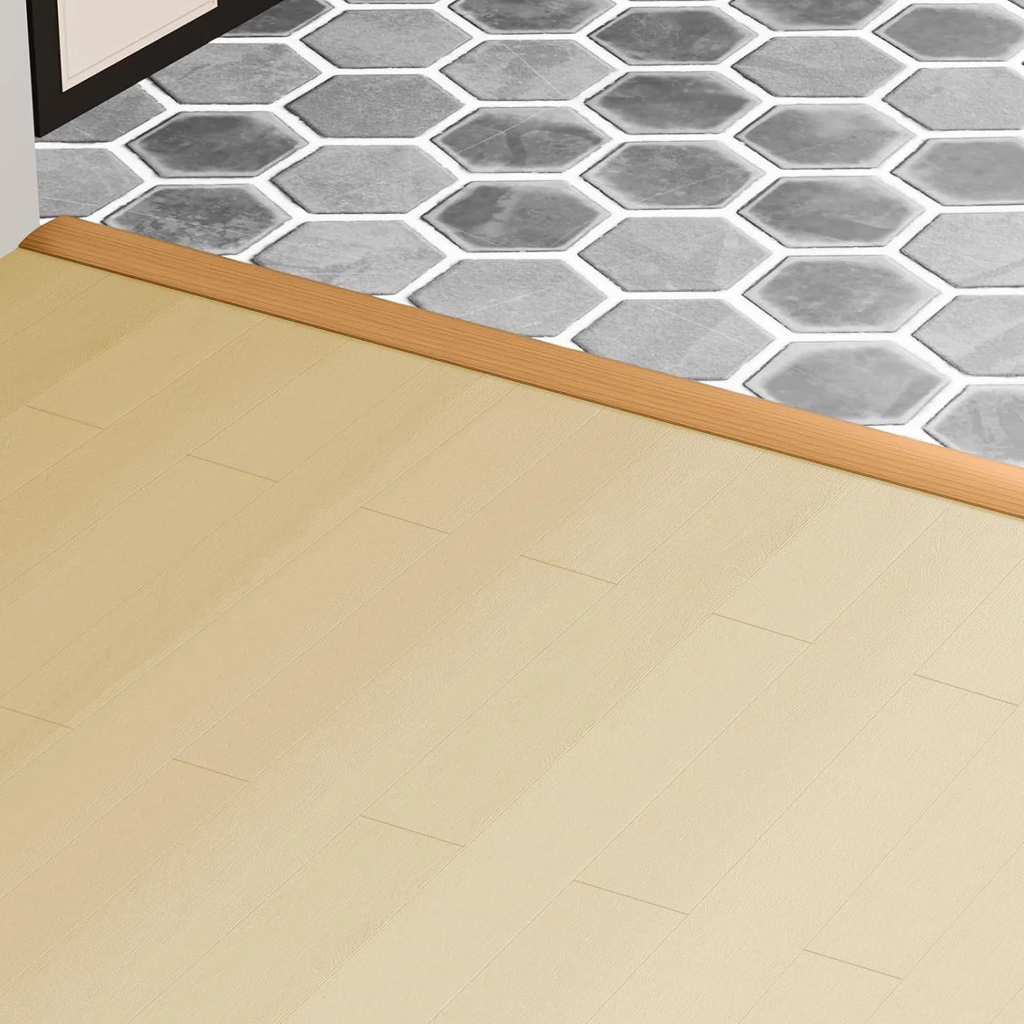 Listwa progowa do podłóg laminowanych, 5 cm listwa progowa z PVC, listwa progowa do drzwi do łączenia szczelin podłogowych (Dąb beżowy, 1.2 m)