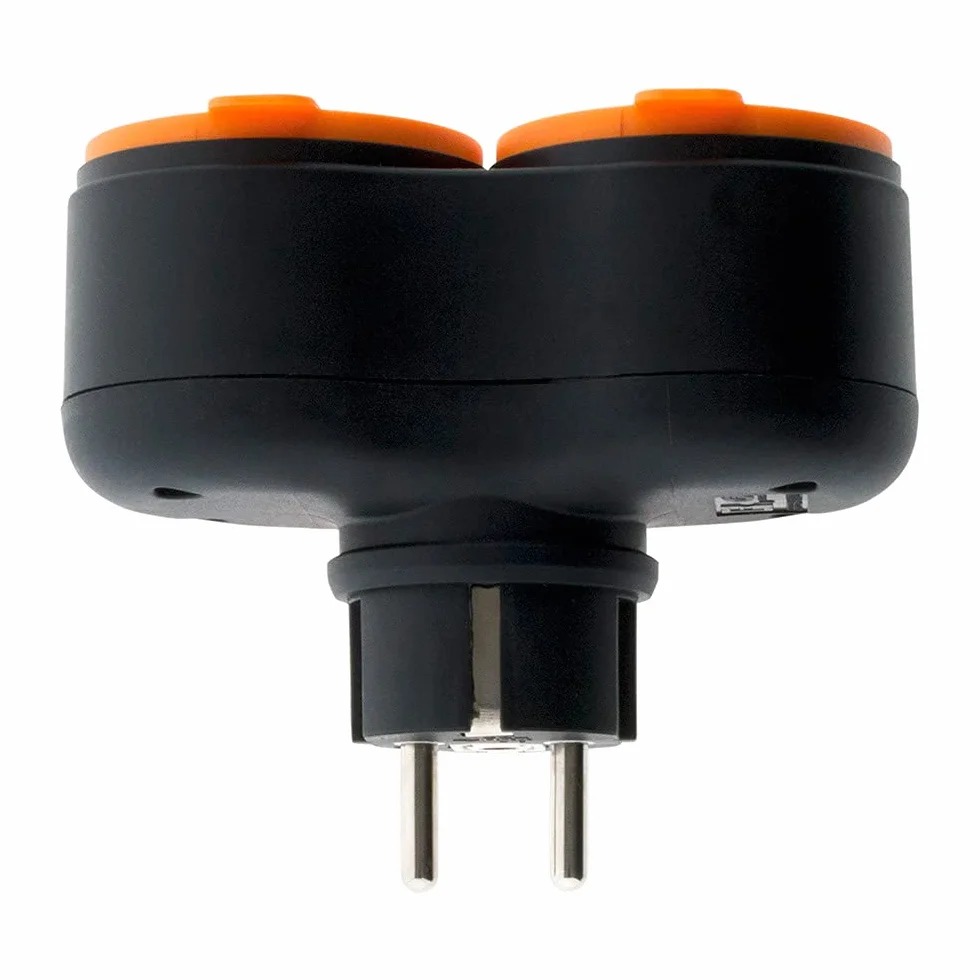 Zenitech - Gniazdo zewnętrzne wodoodporne IP44 2P+T z uchwytem - Pomarańczowe