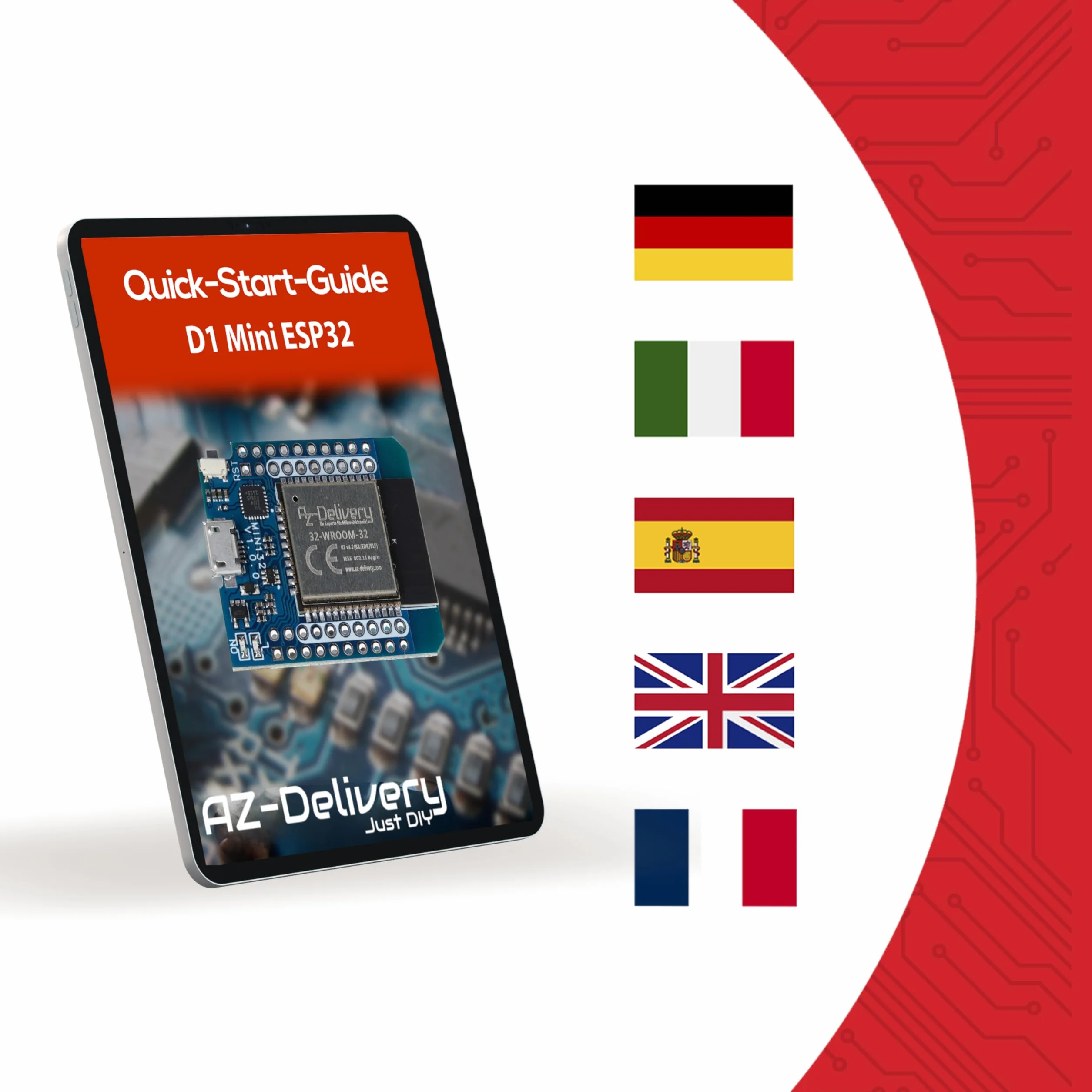 AZDelivery ESP32 D1 Mini NodeMCU WiFi Bluetooth Moduł Rozwojowy Arduino